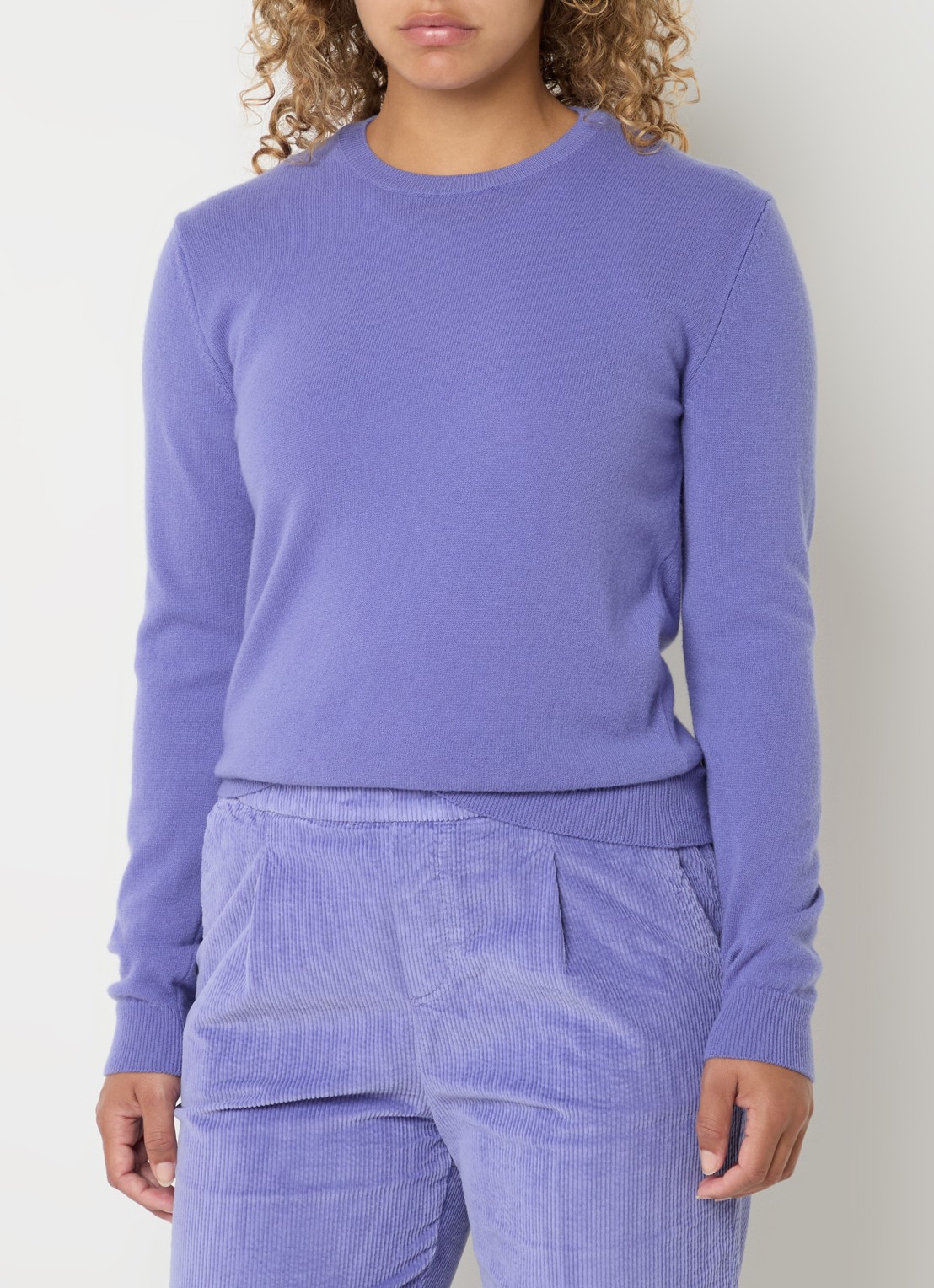 Benetton Fijngebreide pullover van merino wol - detail 4 lavendel