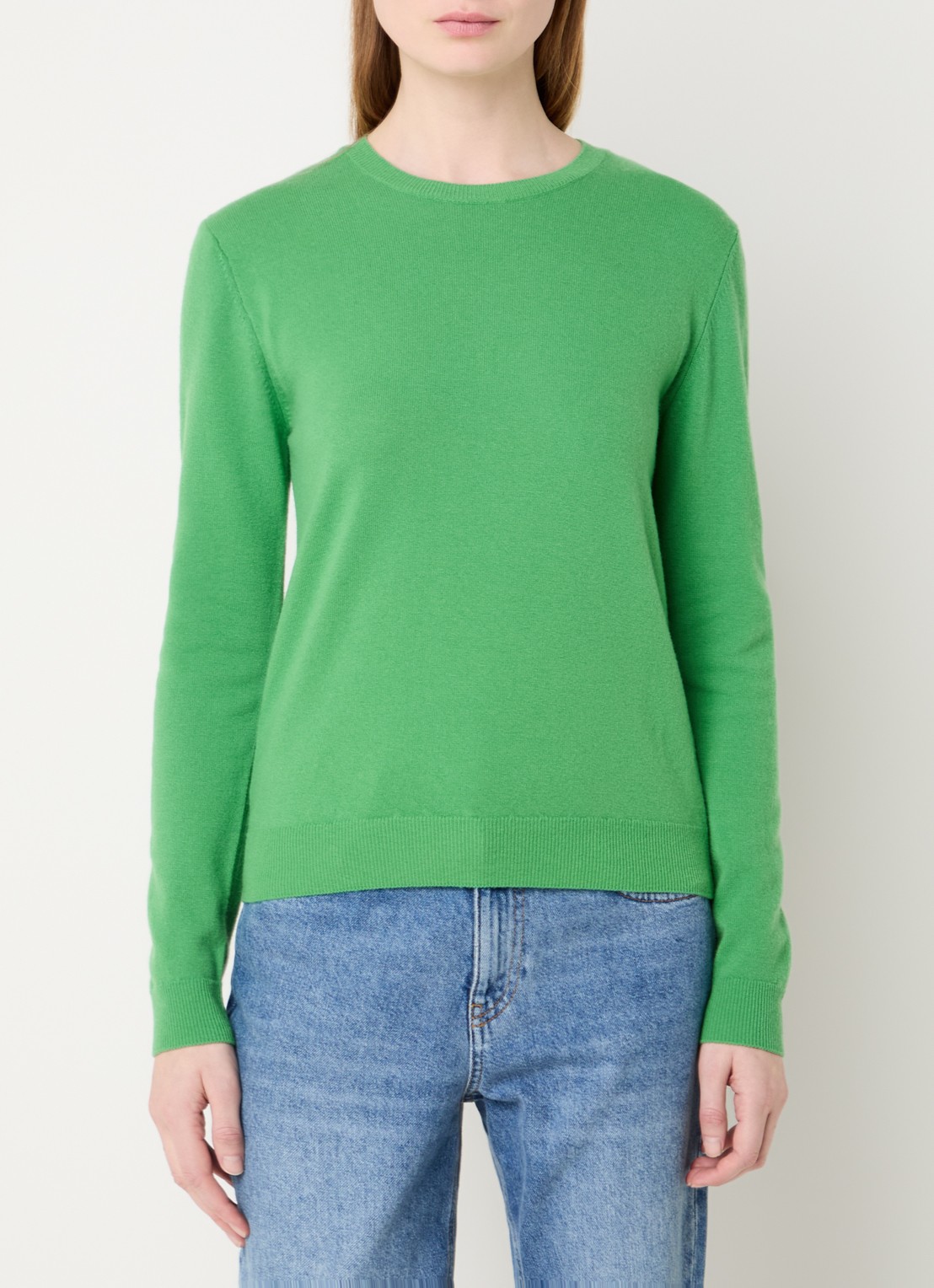 Benetton Fijngebreide pullover van merino wol - detail 4 neongroen