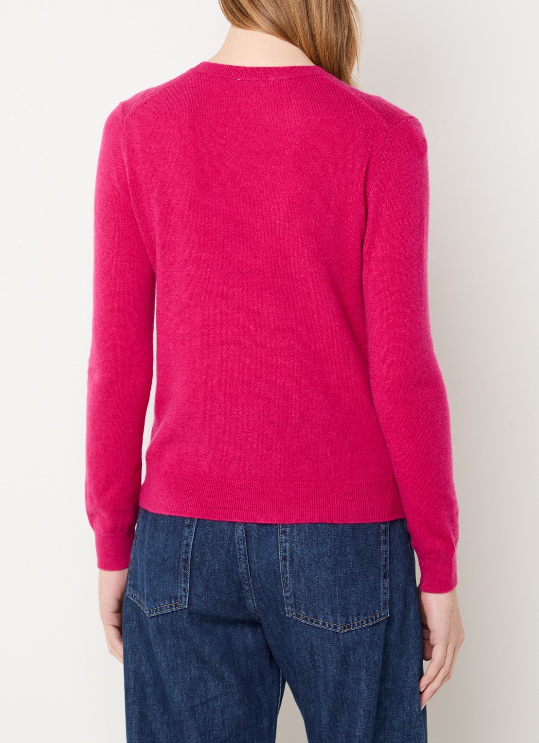 Benetton Fijngebreide pullover van merino wol - achterkant 4 fuchsia