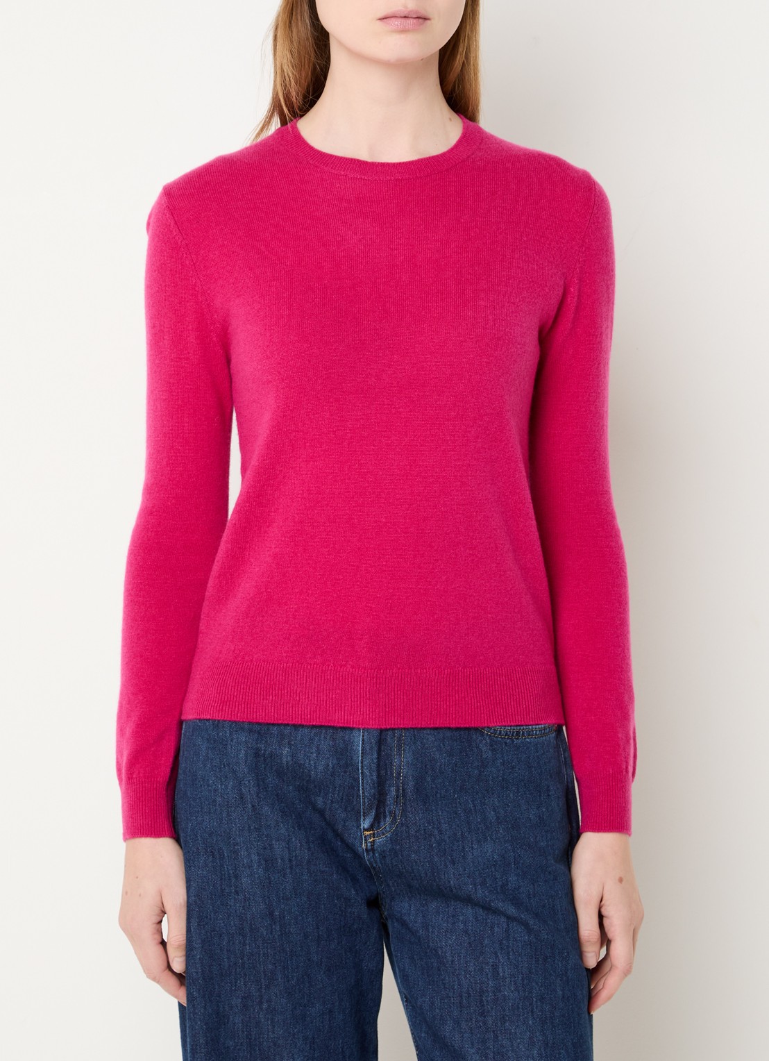 Benetton Fijngebreide pullover van merino wol - detail 3 fuchsia