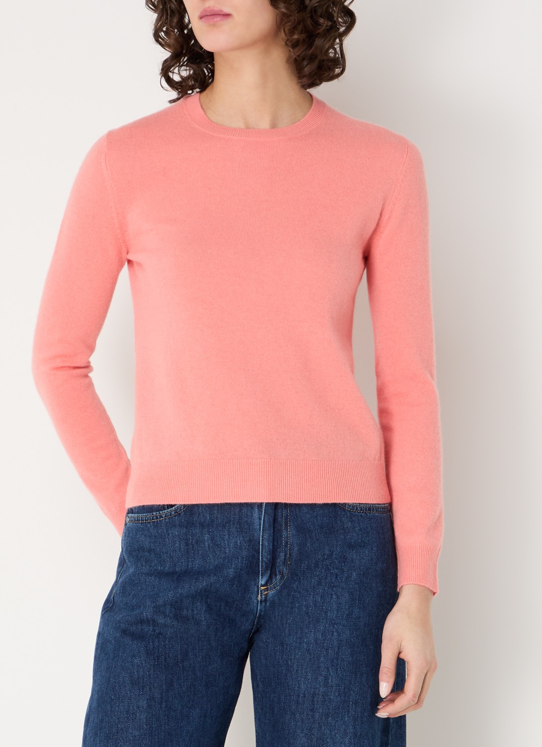 Benetton Fijngebreide pullover van merino wol - detail abrikoos