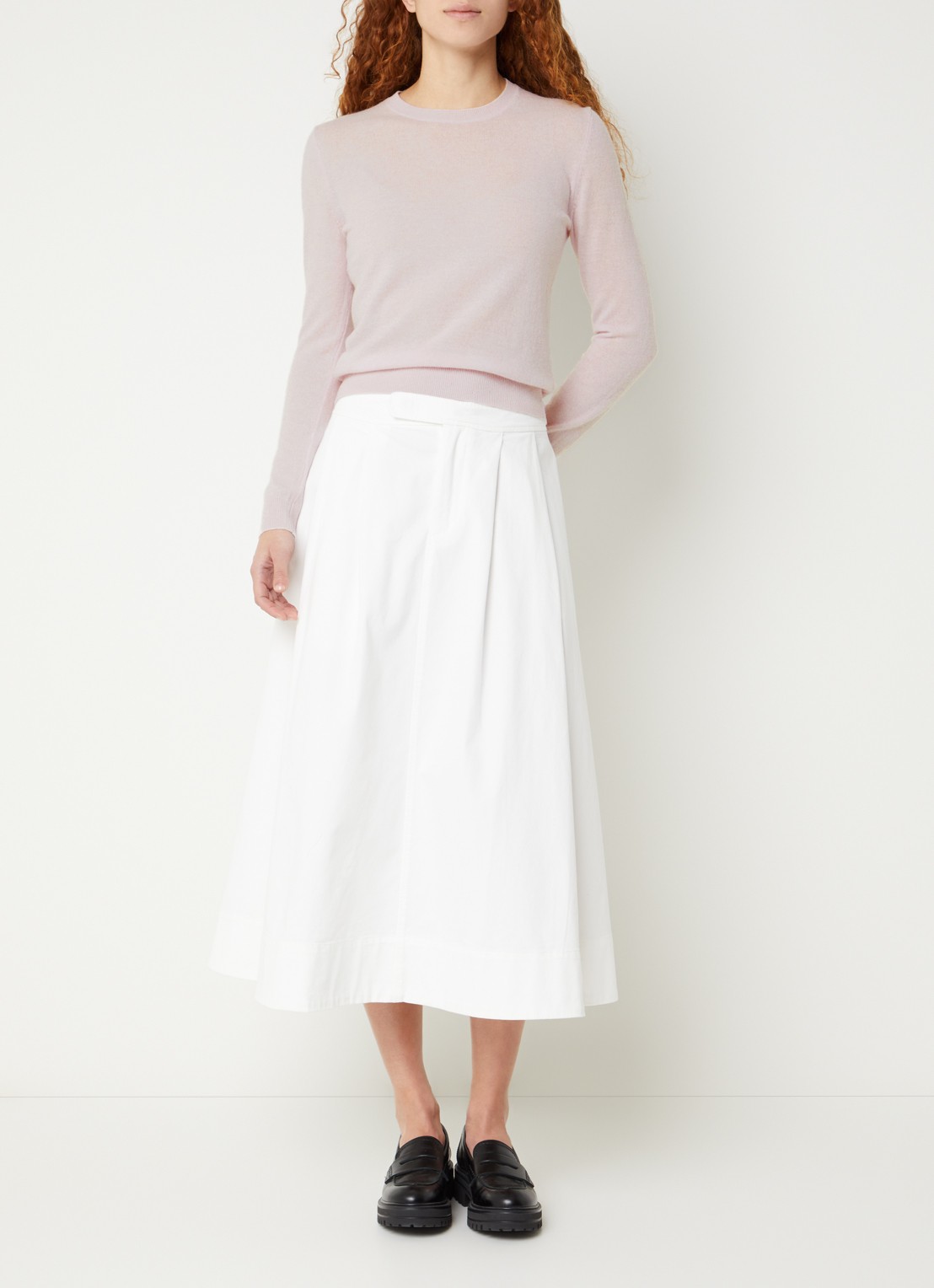 Benetton Fijngebreide pullover van merino wol - voorkant 2 lichtroze 189