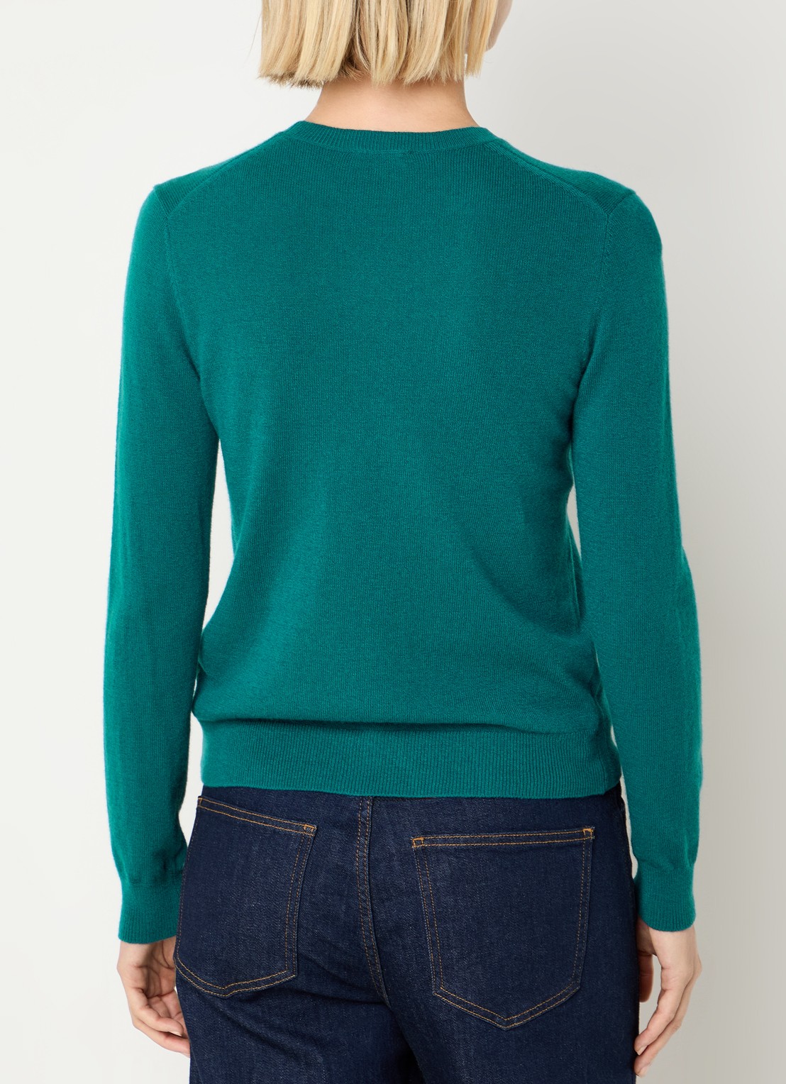 Benetton Fijngebreide pullover van merino wol - achterkant 3 donkerblauw