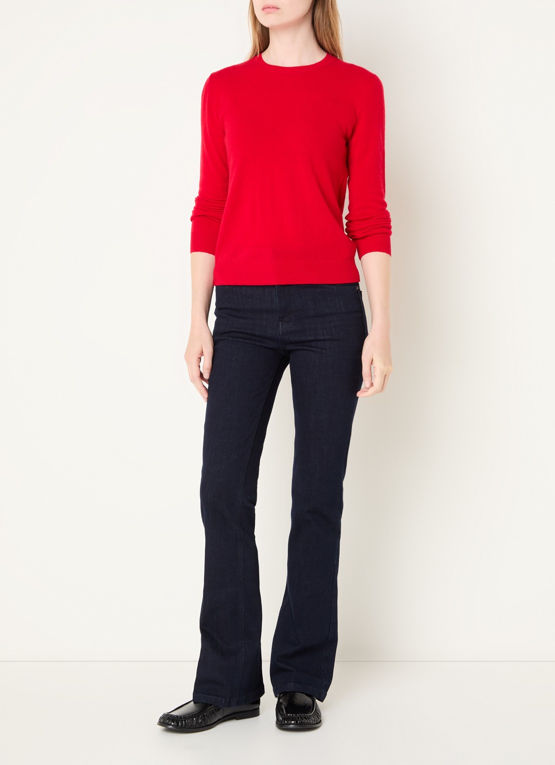 Benetton Fijngebreide pullover van merino wol - voorkant 4 rood