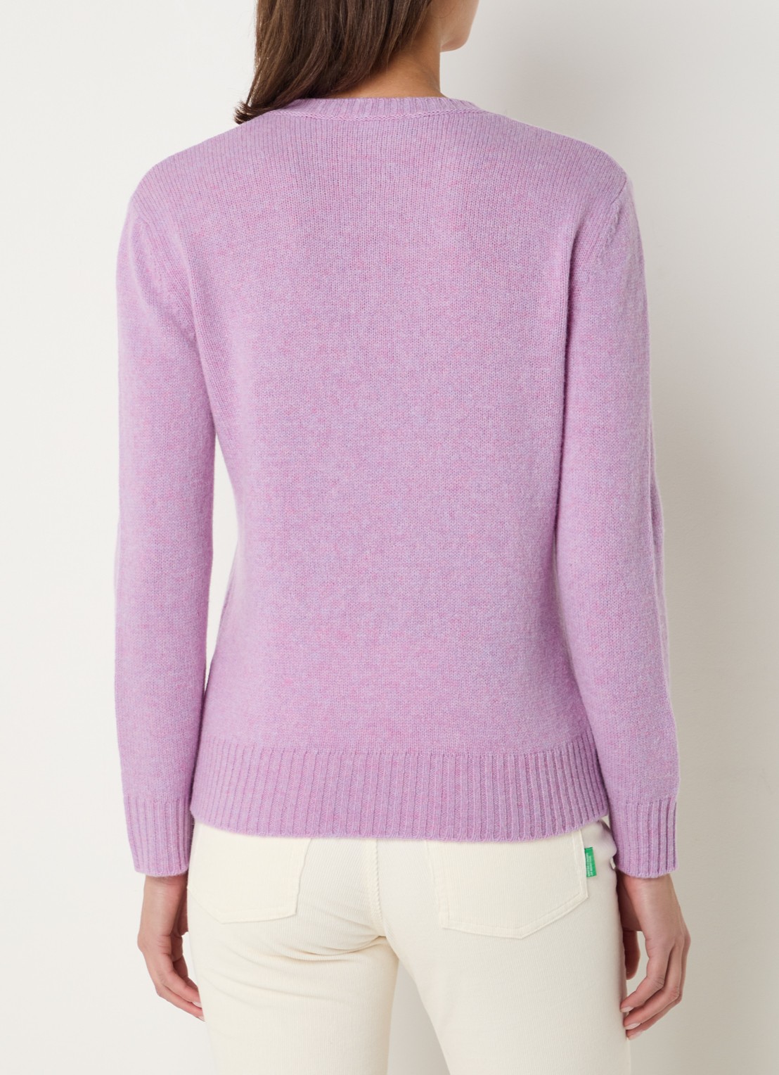 Benetton Fijngebreide pullover van wol - achterkant 3 lila