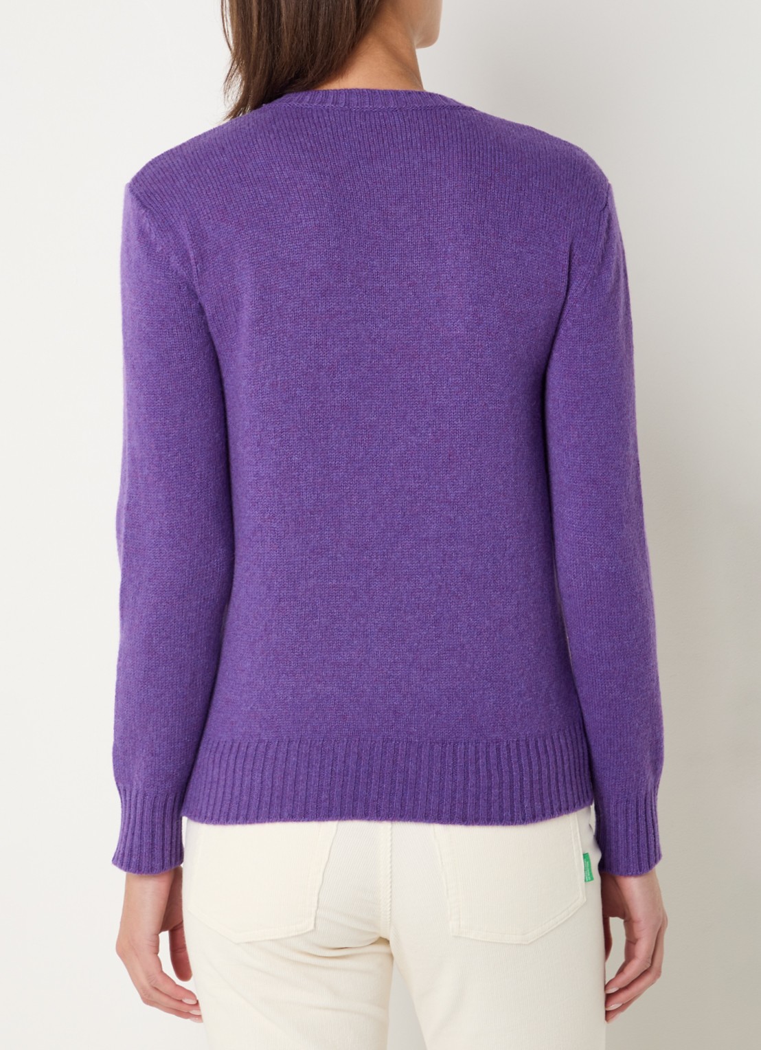 Benetton Fijngebreide pullover van wol - achterkant 4 paars