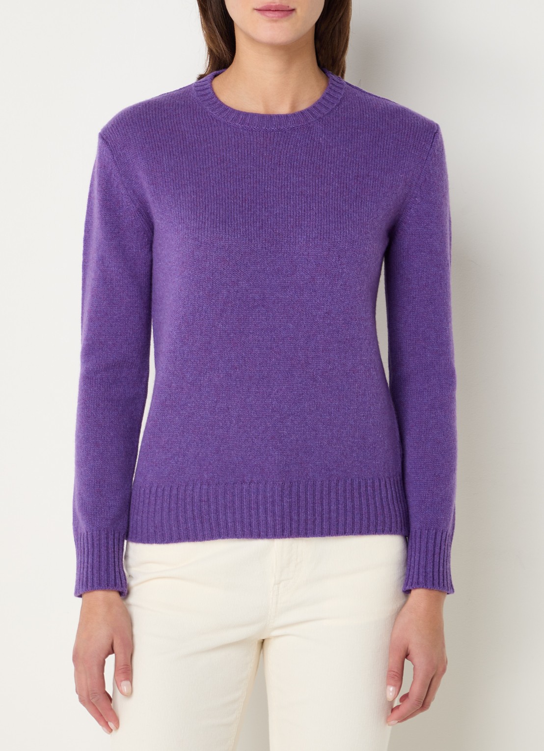 Benetton Fijngebreide pullover van wol - detail 3 paars