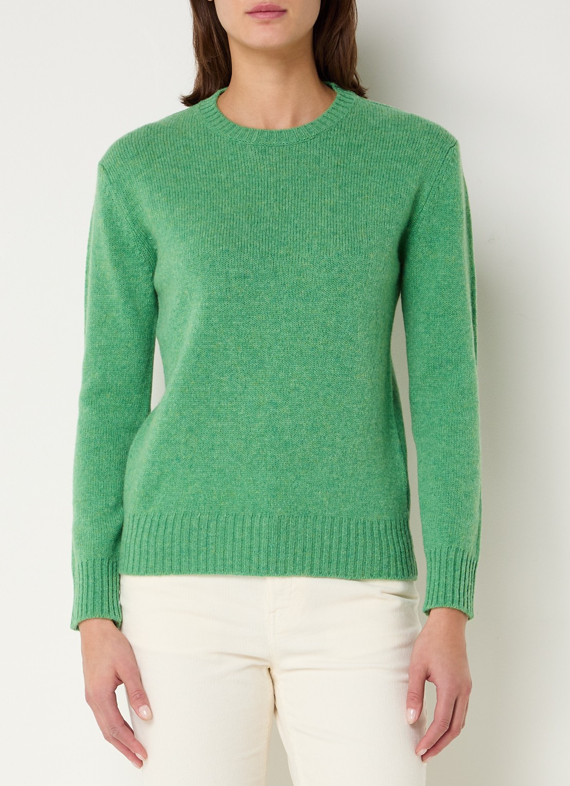Benetton Fijngebreide pullover van wol - detail 4 groen