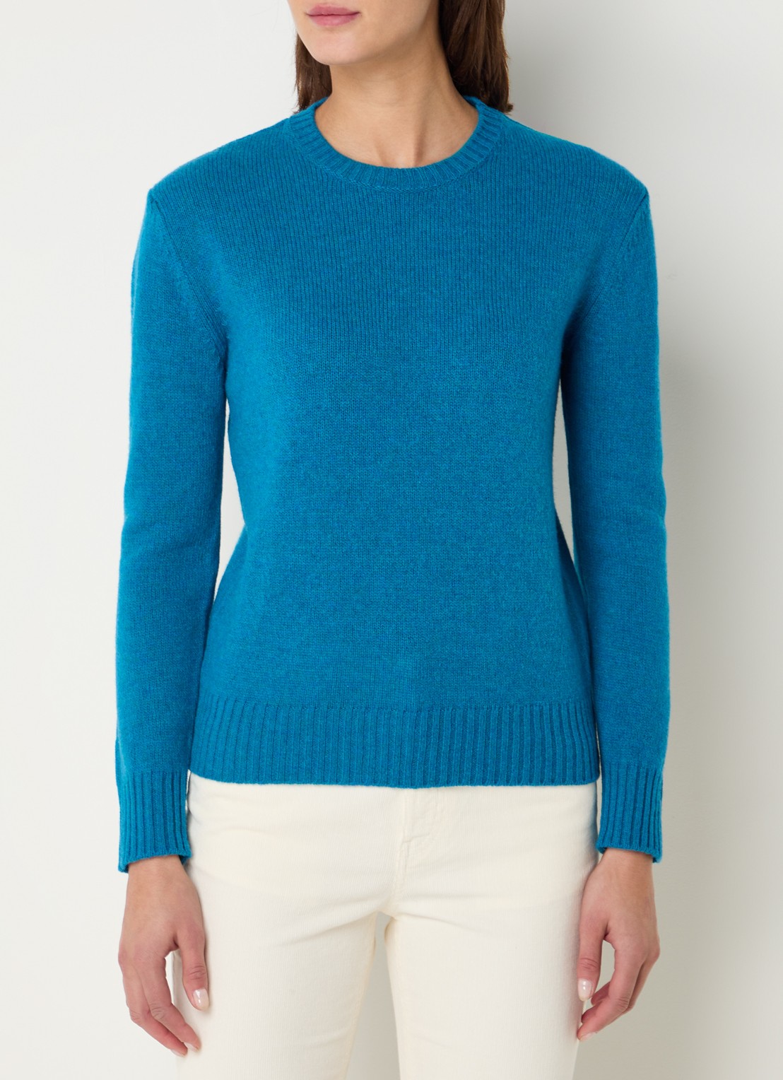 Benetton Fijngebreide pullover van wol - detail 4 blauw