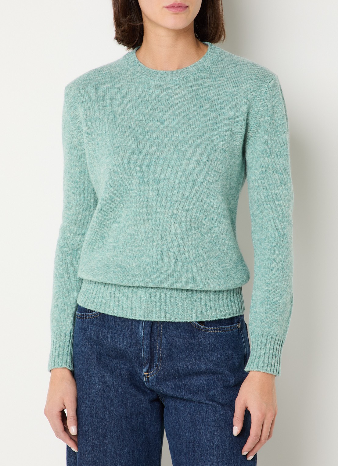 Benetton Fijngebreide pullover van wol - detail 4 mint