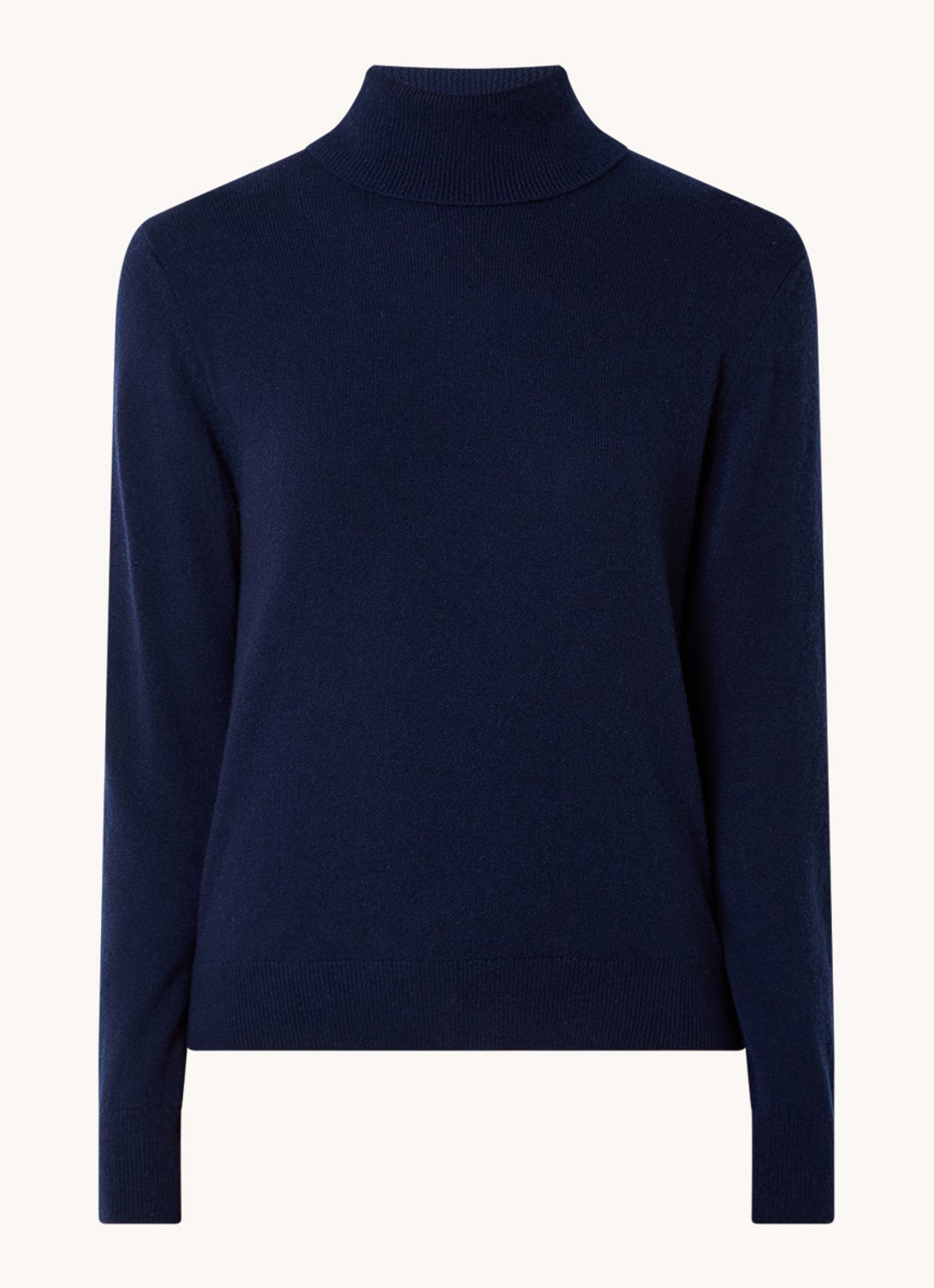 Benetton Fijngebreide trui van kasjmier met col - voorkant 2 donkerblauw