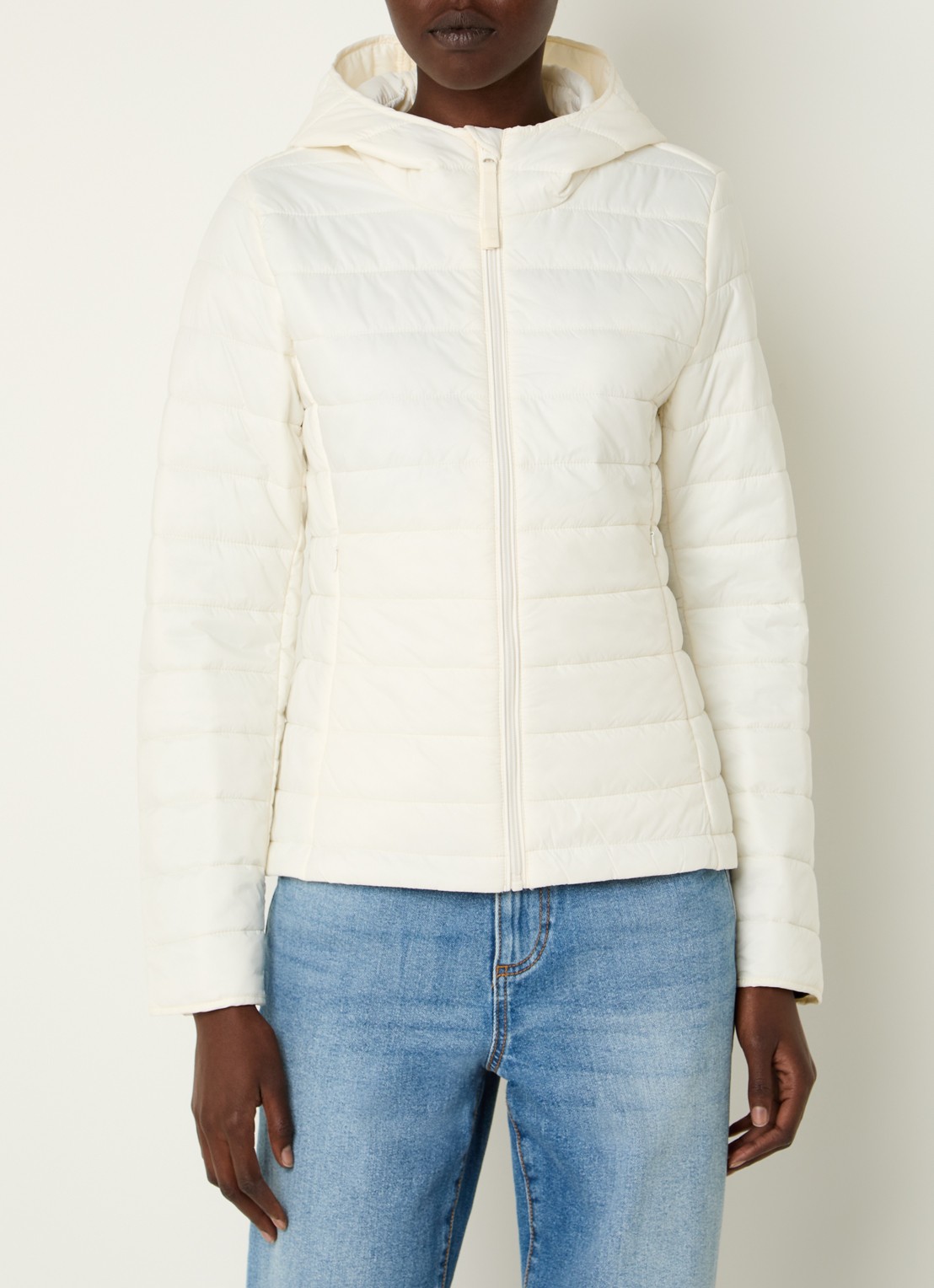 Benetton Gewatteerd jack met waterafstotende coating - detail 3 creme
