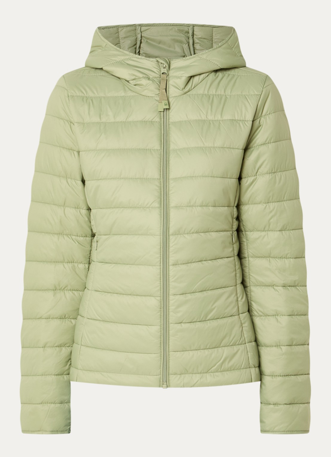 Benetton Gewatteerd jack met waterafstotende coating - voorkant groen