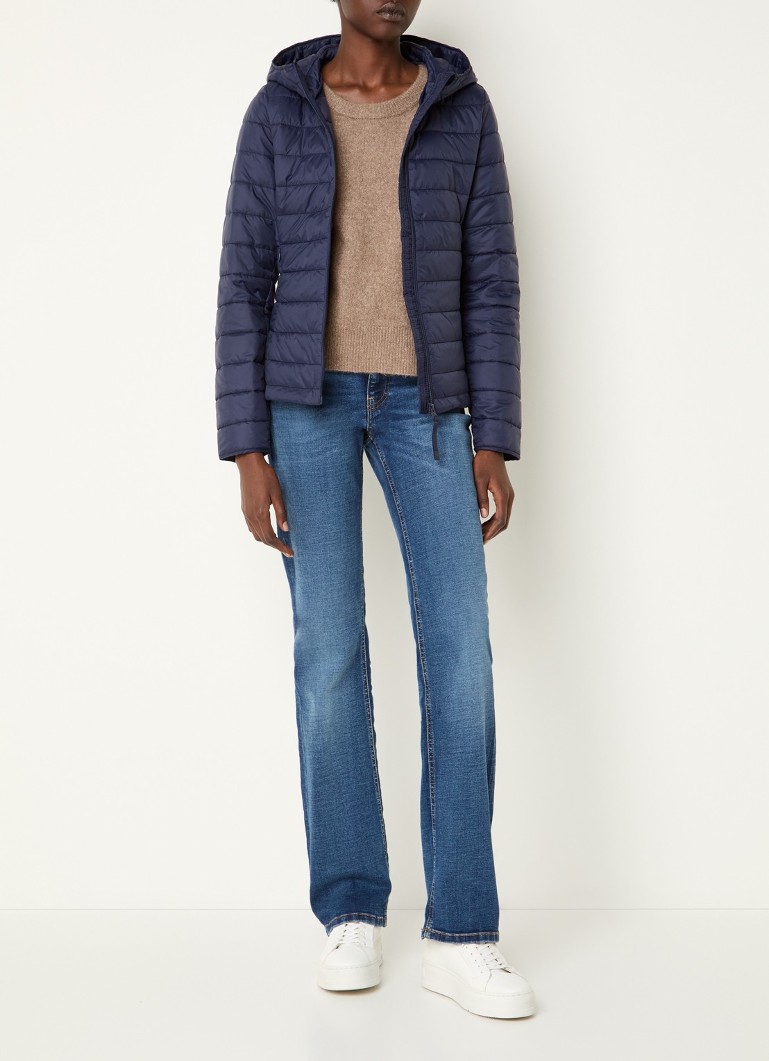 Benetton Gewatteerd jack met waterafstotende coating - voorkant 2 donkerblauw