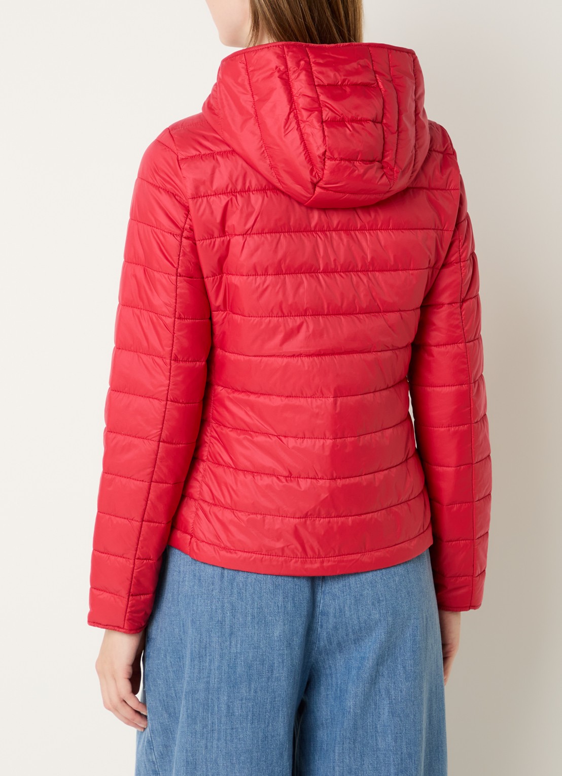 Benetton Gewatteerd jack met waterafstotende coating - achterkant 3 koraalrood