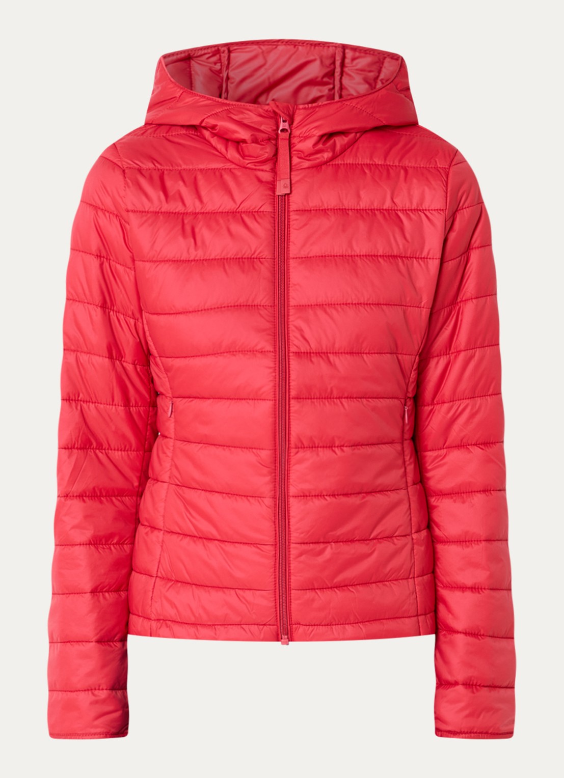 Benetton Gewatteerd jack met waterafstotende coating - voorkant koraalrood