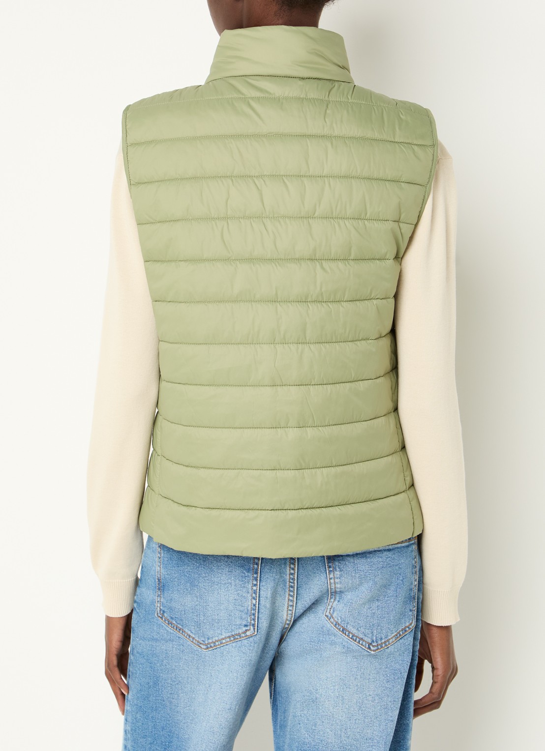 Benetton Gewatteerde bodywarmer met waterafstotende coating - achterkant lichtgroen