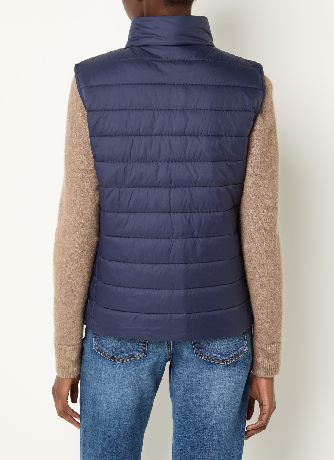 Benetton Gewatteerde bodywarmer met waterafstotende coating - achterkant 4 donkerblauw