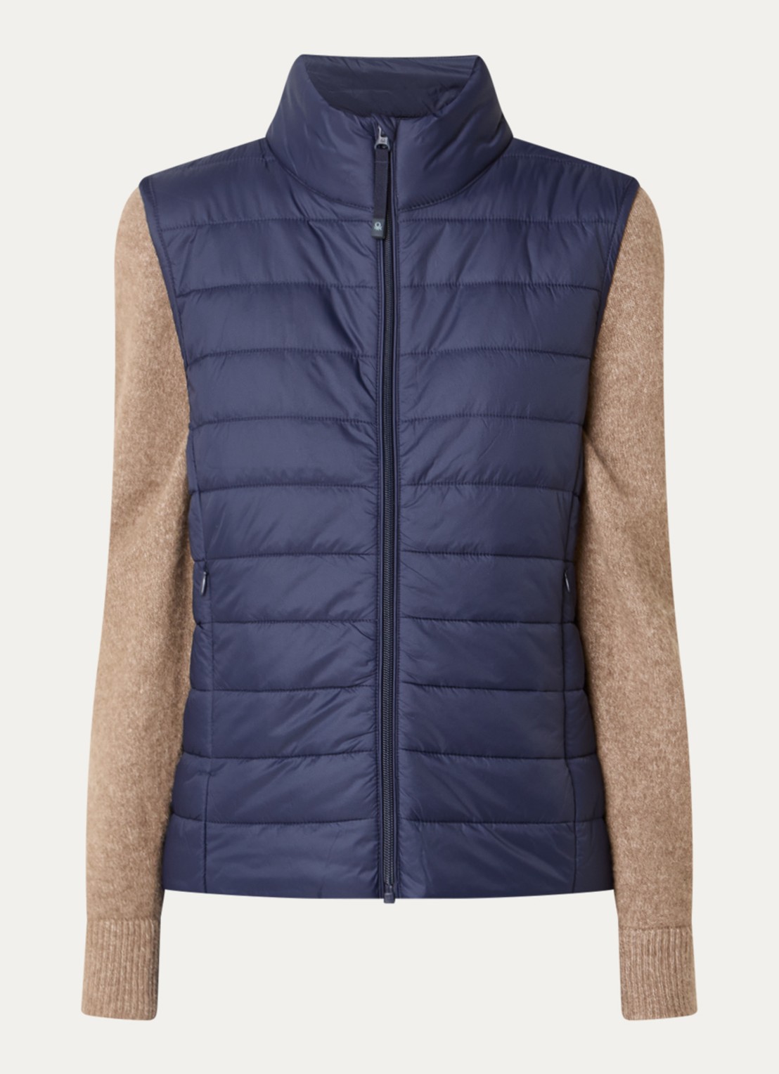 Benetton Gewatteerde bodywarmer met waterafstotende coating - voorkant donkerblauw