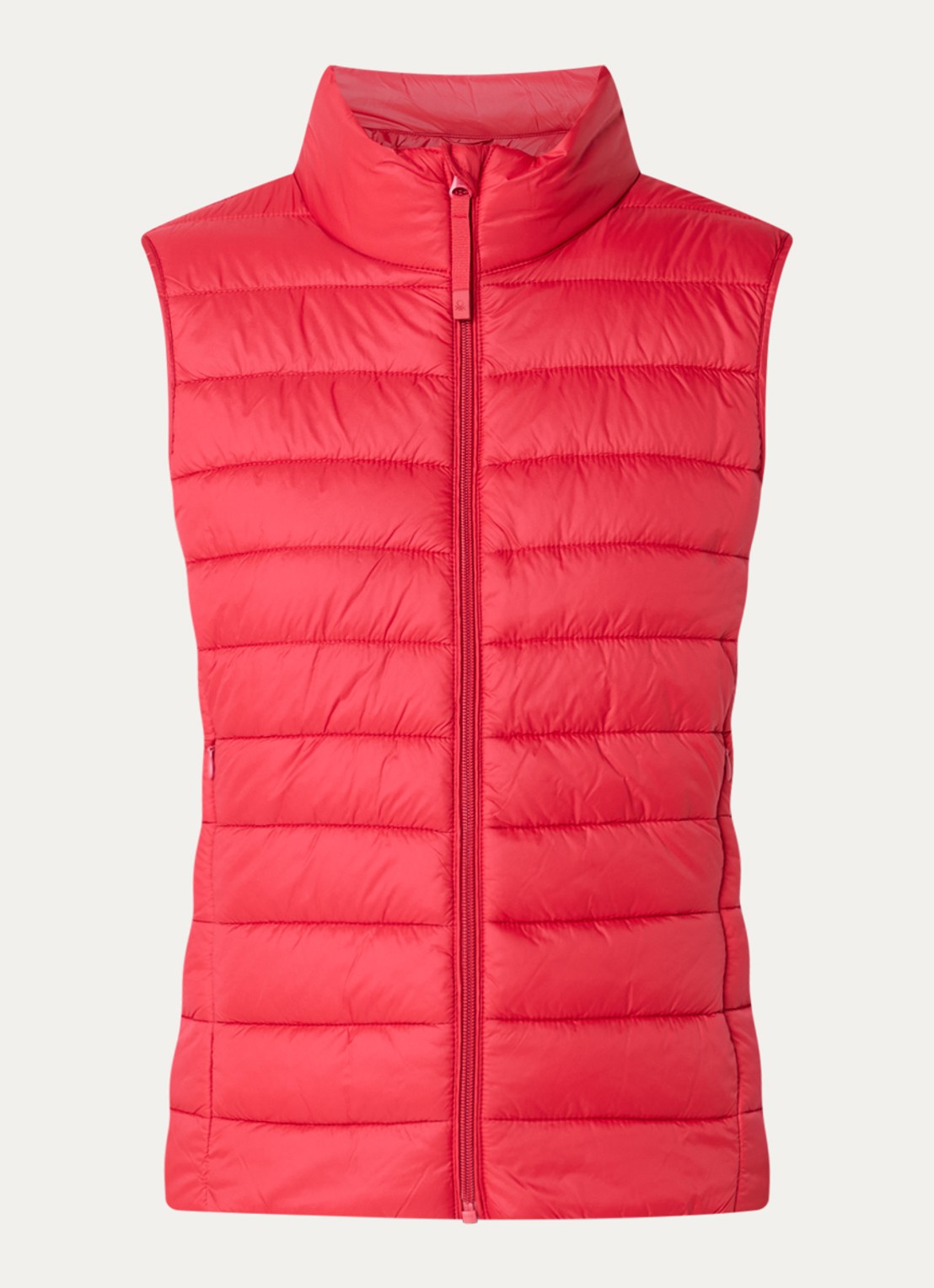 Benetton Gewatteerde bodywarmer met waterafstotende coating - voorkant 2 koraalrood