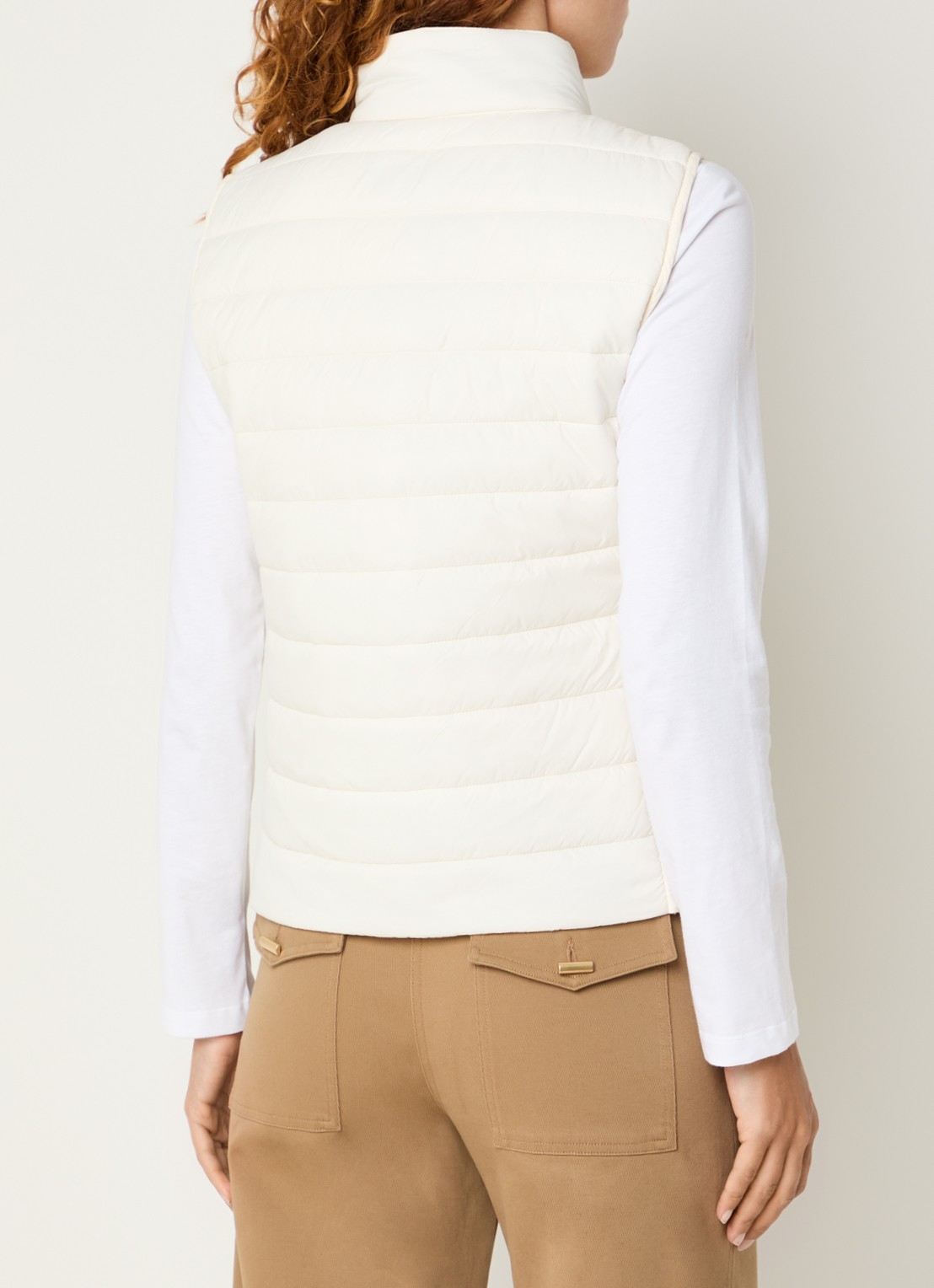 Benetton Gewatteerde bodywarmer met waterafstotende coating - achterkant zand