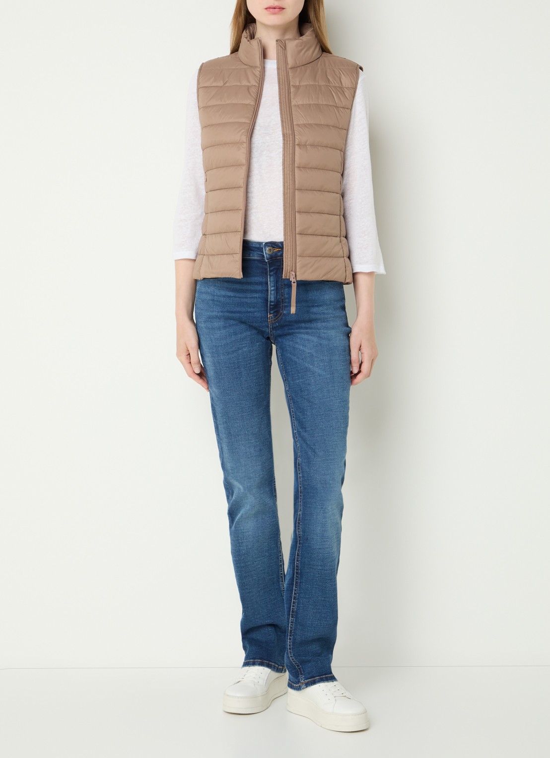 Benetton Gewatteerde bodywarmer met waterafstotende coating - voorkant 4 groen