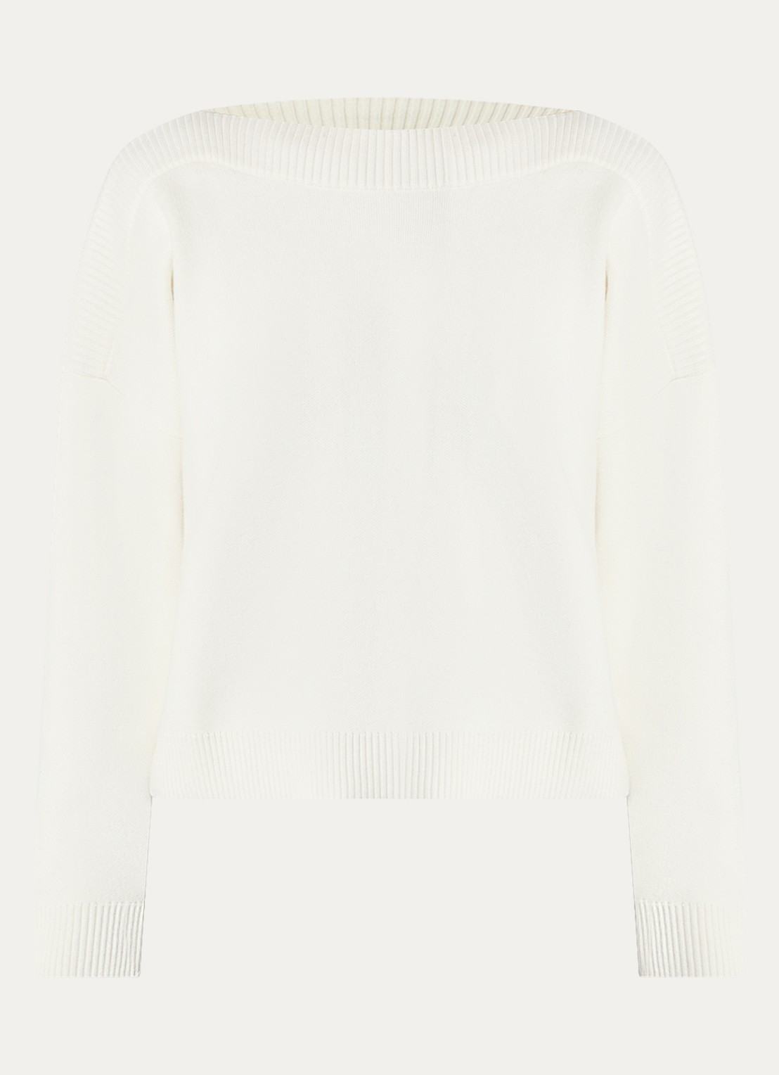 Benetton Grofgebreide trui in wolblend  - voorkant 2 creme