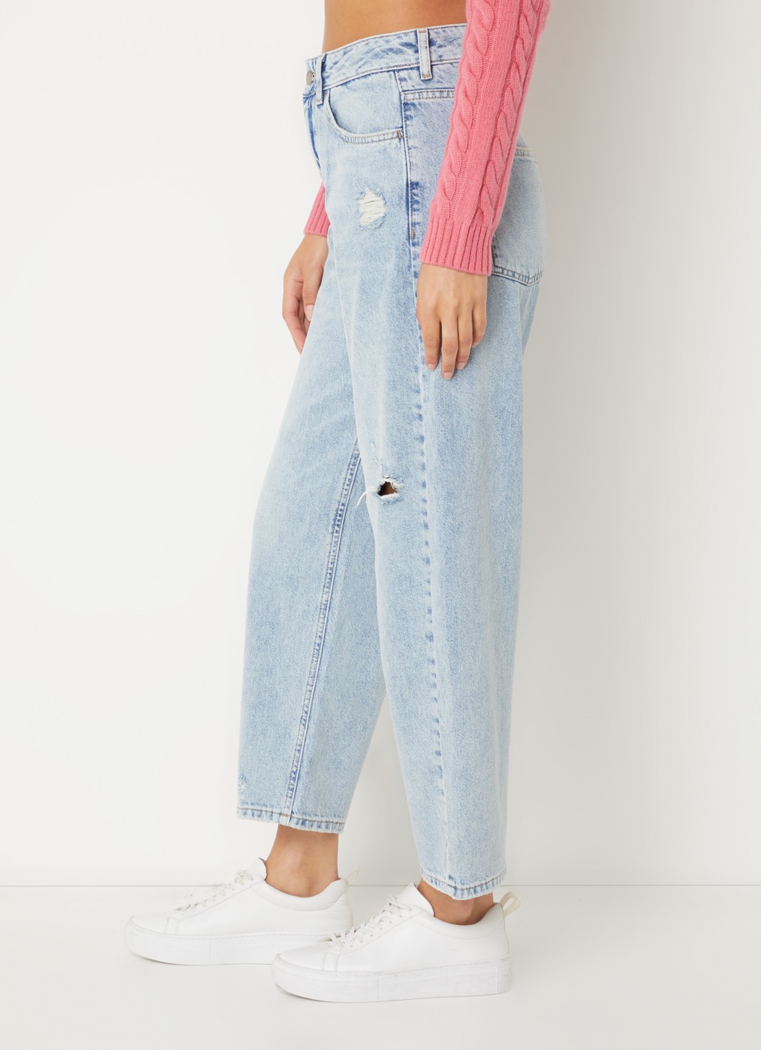 Benetton High waist cropped straight leg jeans - detail 2 indigo