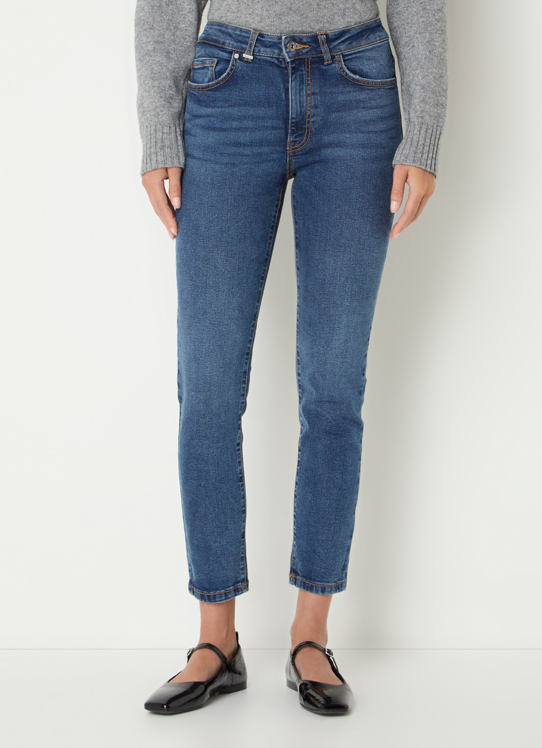 Benetton High waist skinny jeans in  katoenblend met steekzakken - detail 4 indigo