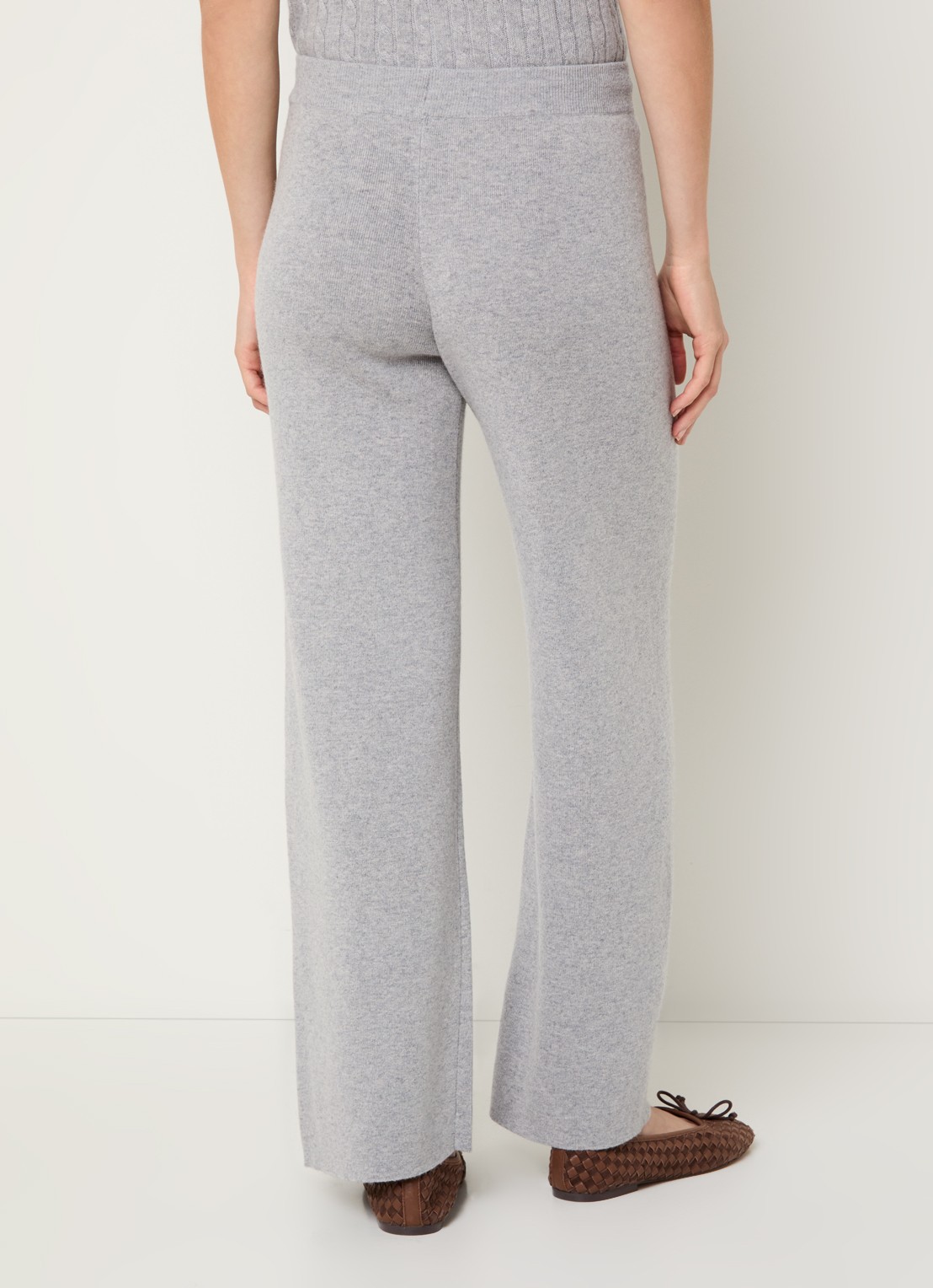 Benetton High waist straight fit joggingbroek - achterkant 2 lichtgrijs