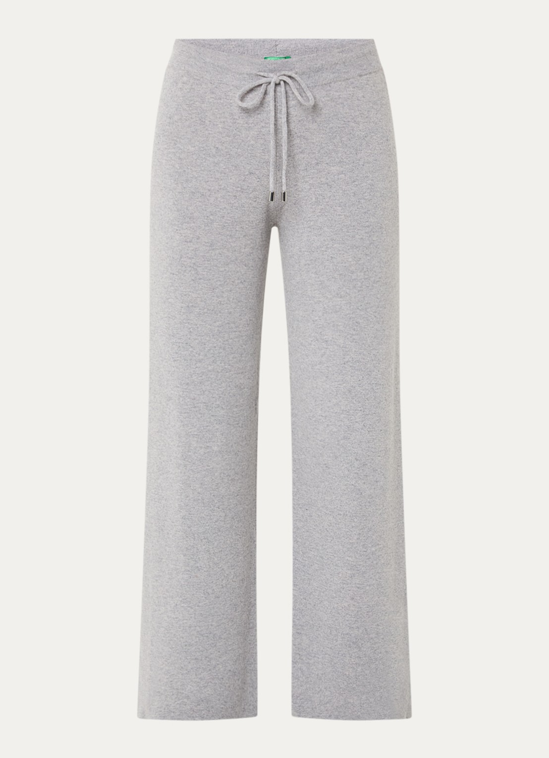 Benetton High waist straight fit joggingbroek - voorkant 3 lichtgrijs