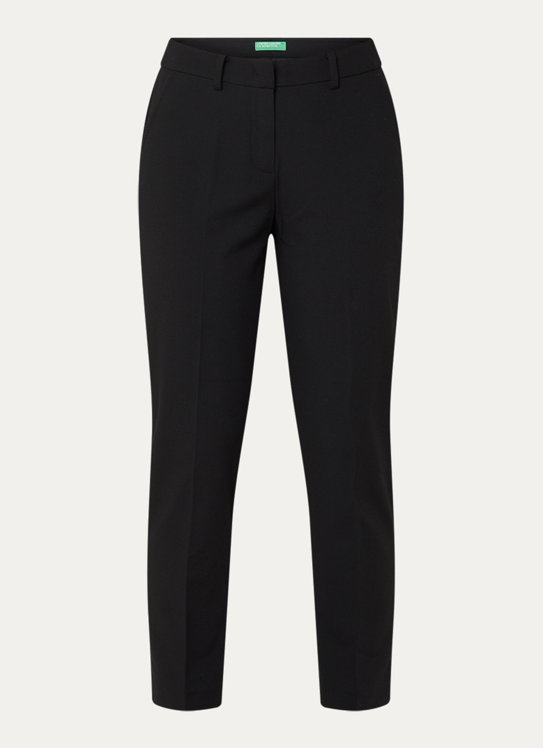 Benetton High waist tapered cropped pantalon met stretch  - voorkant 3 zwart