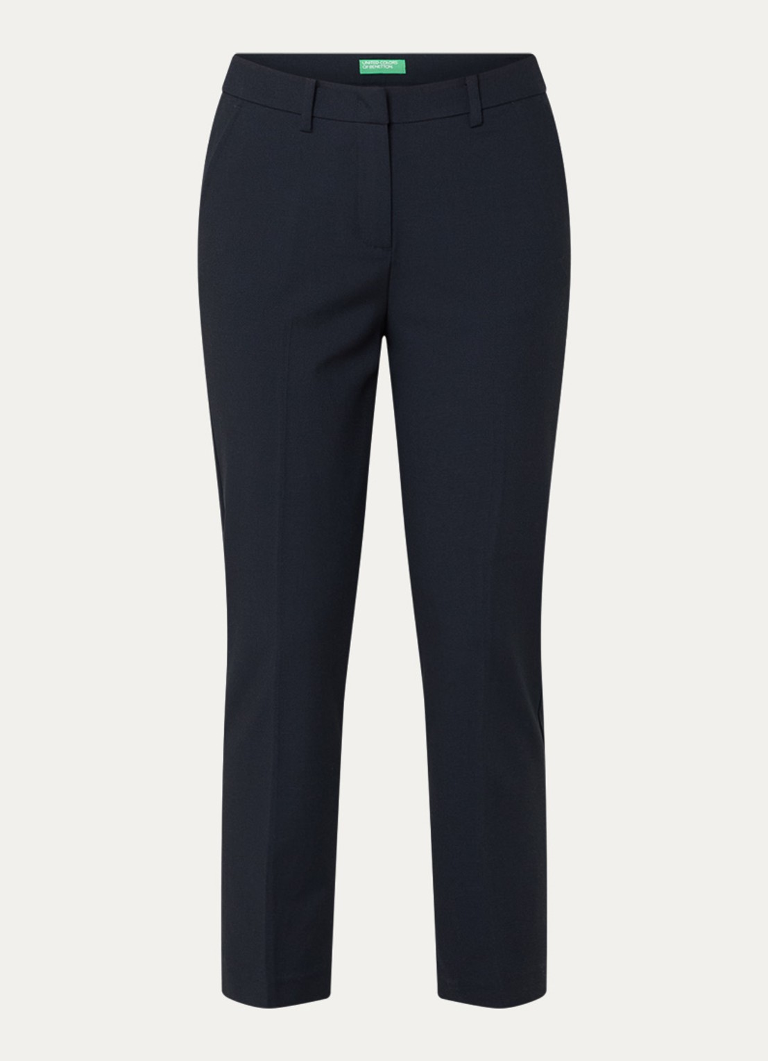 Benetton High waist tapered cropped pantalon met stretch  - voorkant donkerblauw