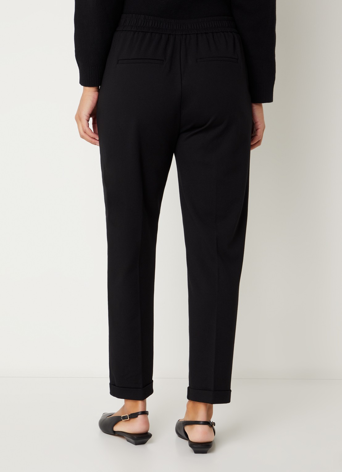 Benetton High waist tapered fit pantalon met steekzakken - achterkant 4 zwart