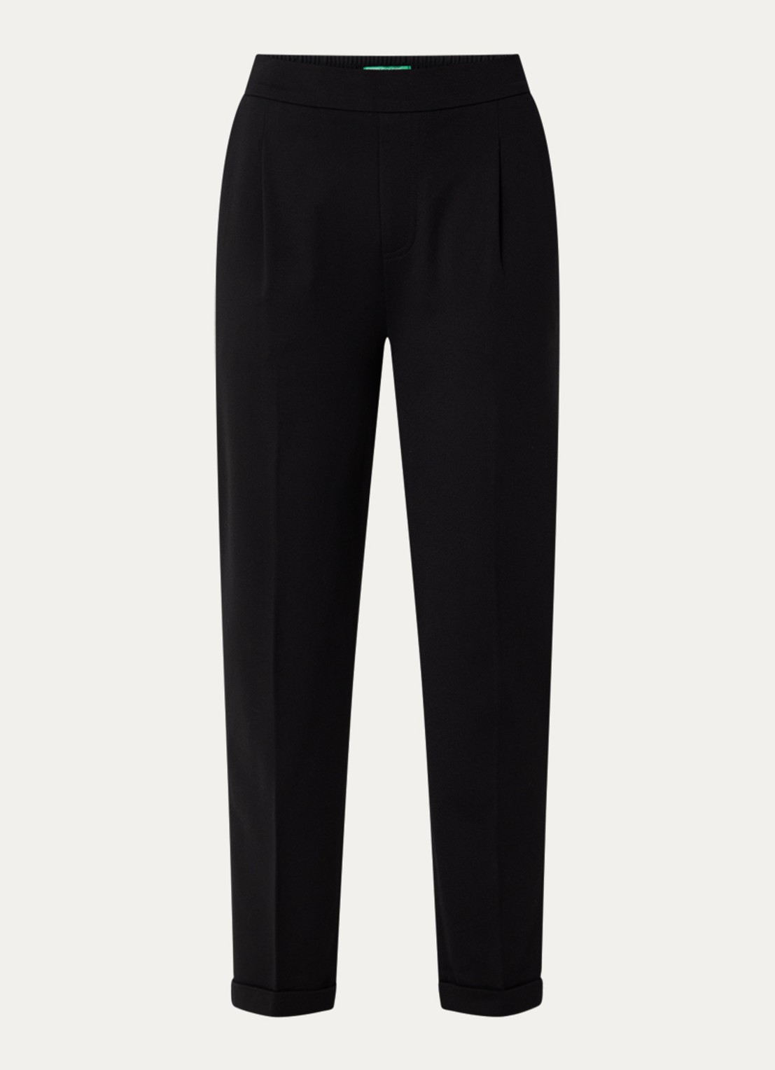 Benetton High waist tapered fit pantalon met steekzakken - voorkant zwart