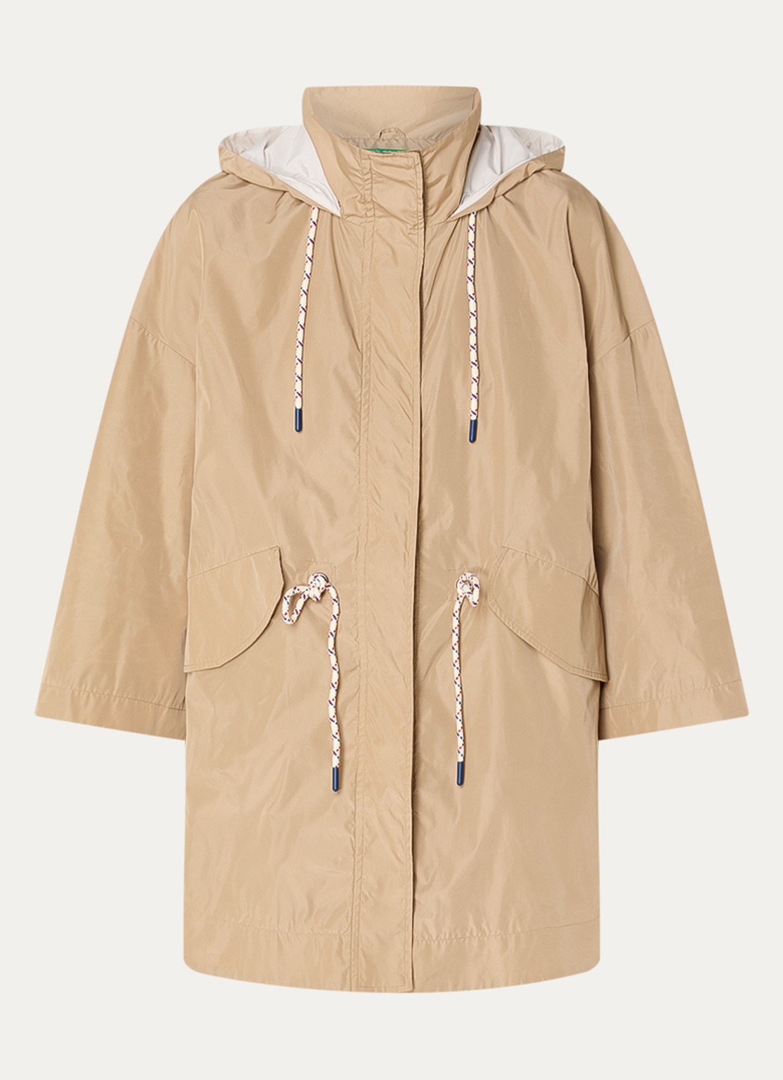 Benetton Jack met capuchon en klepzakken - voorkant 2 camel