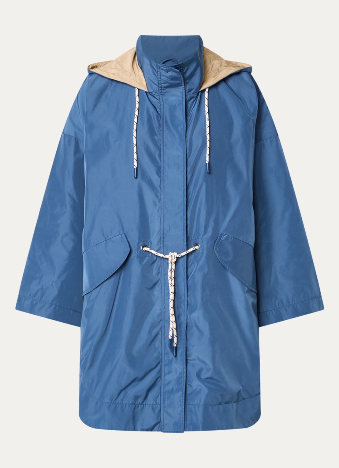 Benetton Jack met capuchon en klepzakken - voorkant 2 blauw