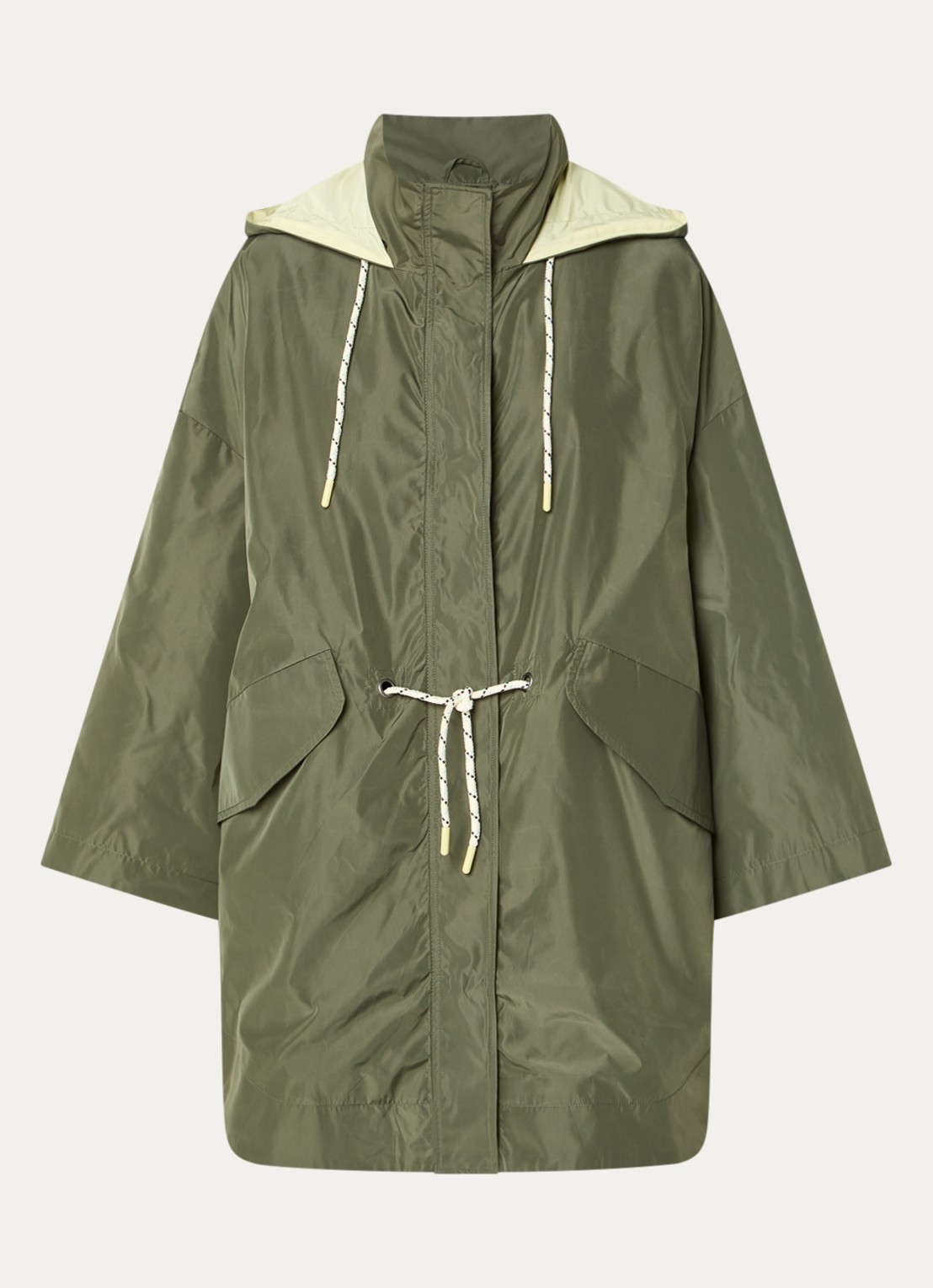 Benetton Jack met capuchon en klepzakken - voorkant groen