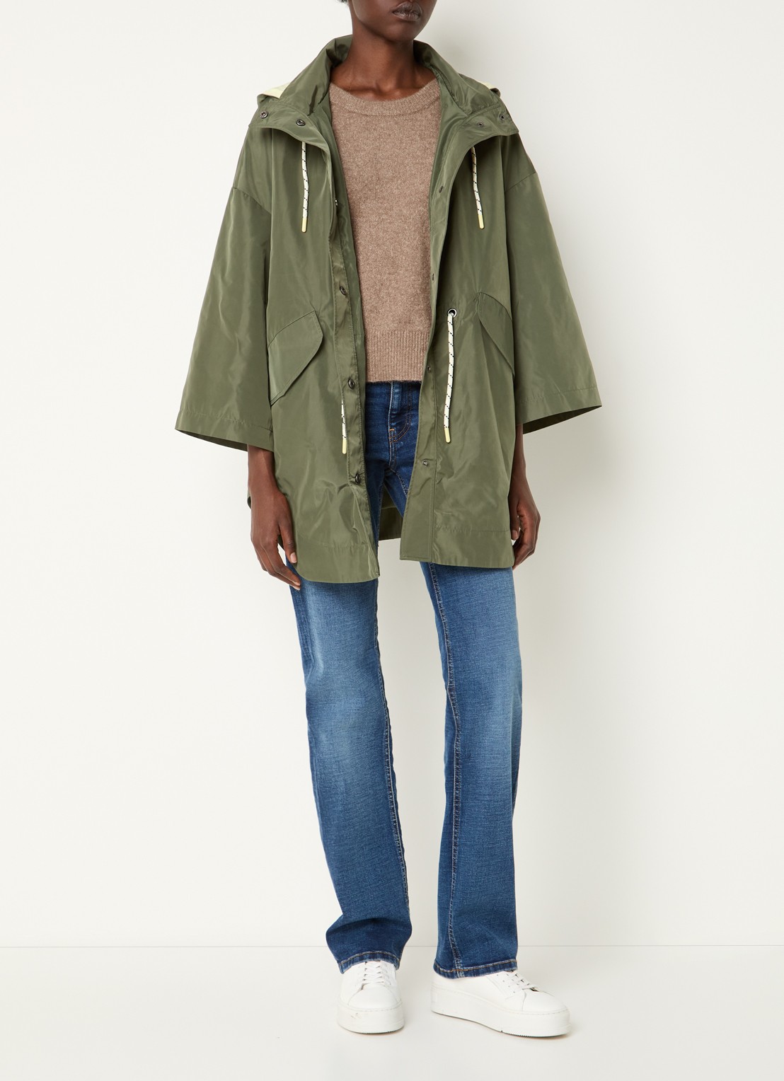 Benetton Jack met capuchon en klepzakken - voorkant 2 groen