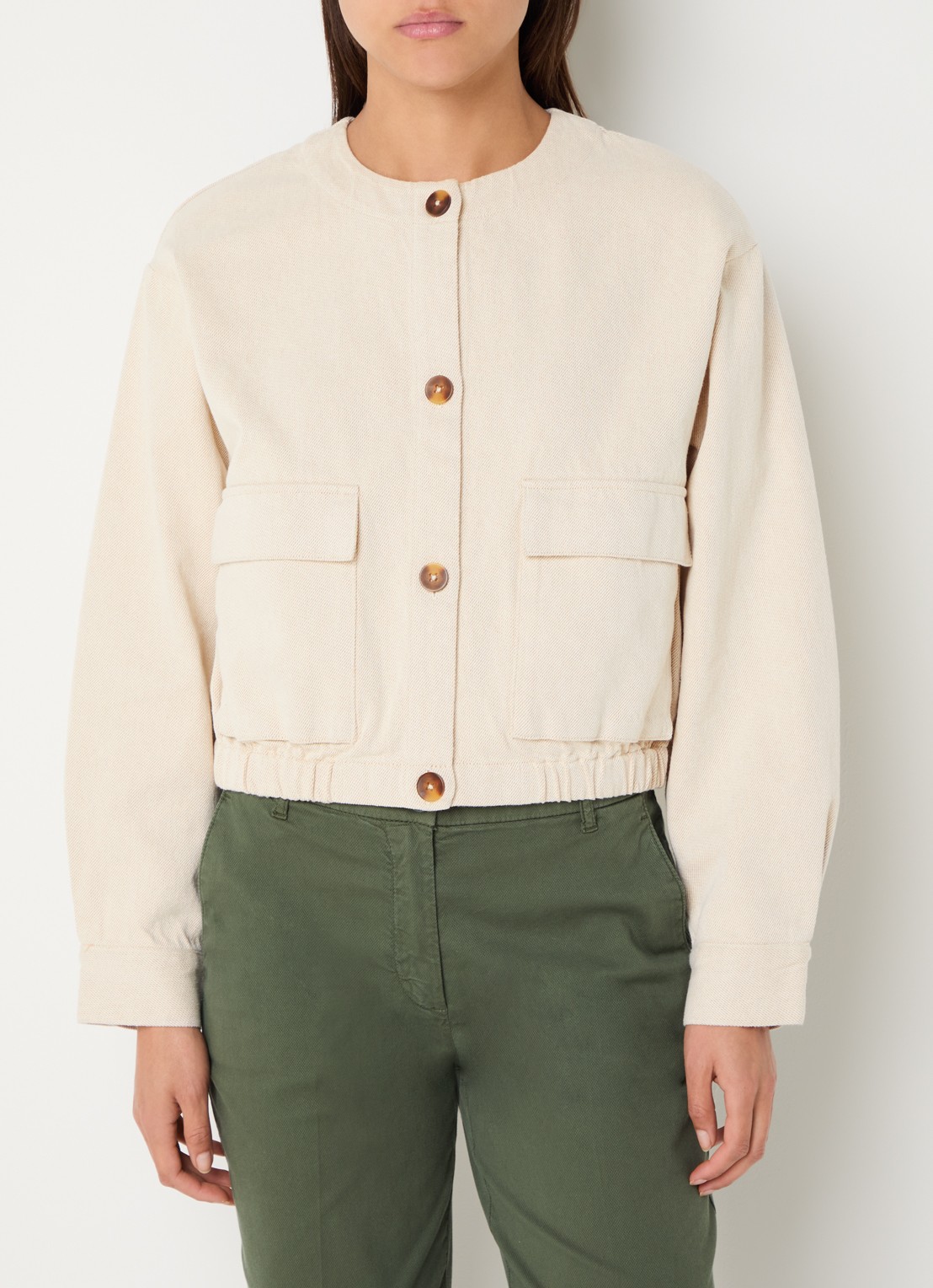 Benetton Jack met klepzakken - detail creme