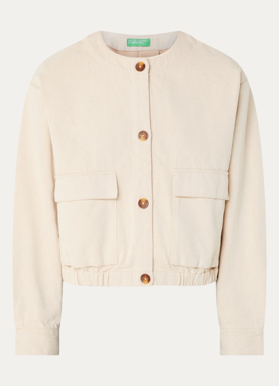 Benetton Jack met klepzakken - voorkant 3 creme