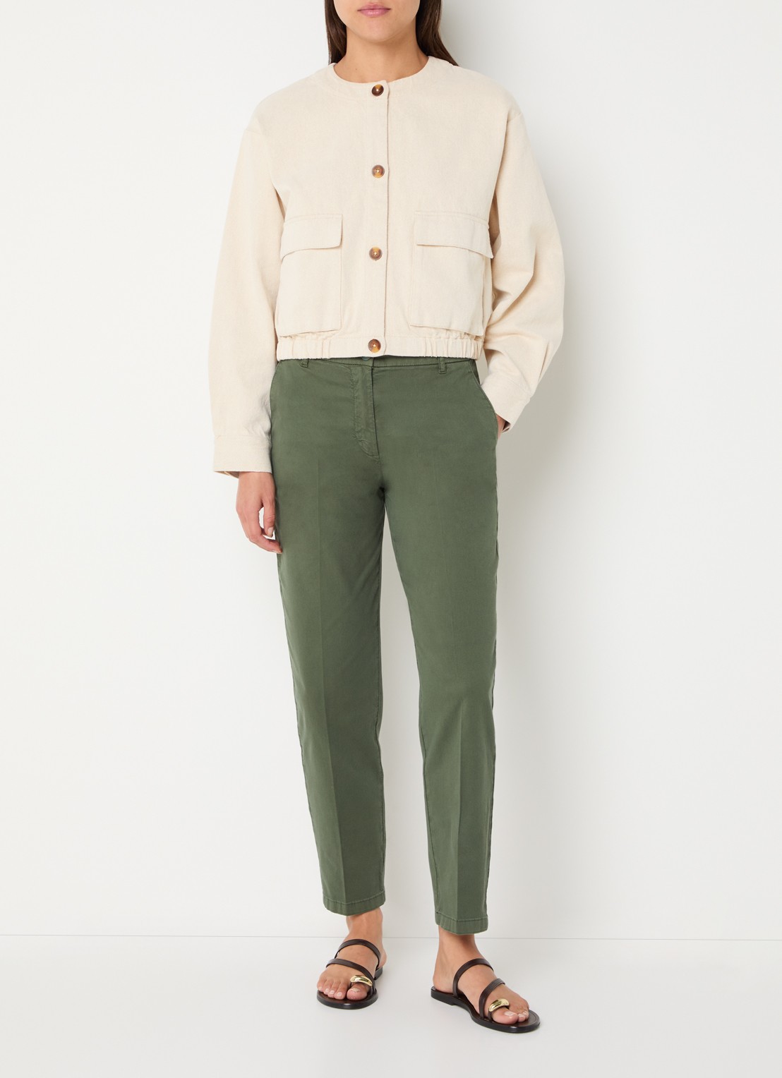 Benetton Jack met klepzakken - voorkant 4 creme