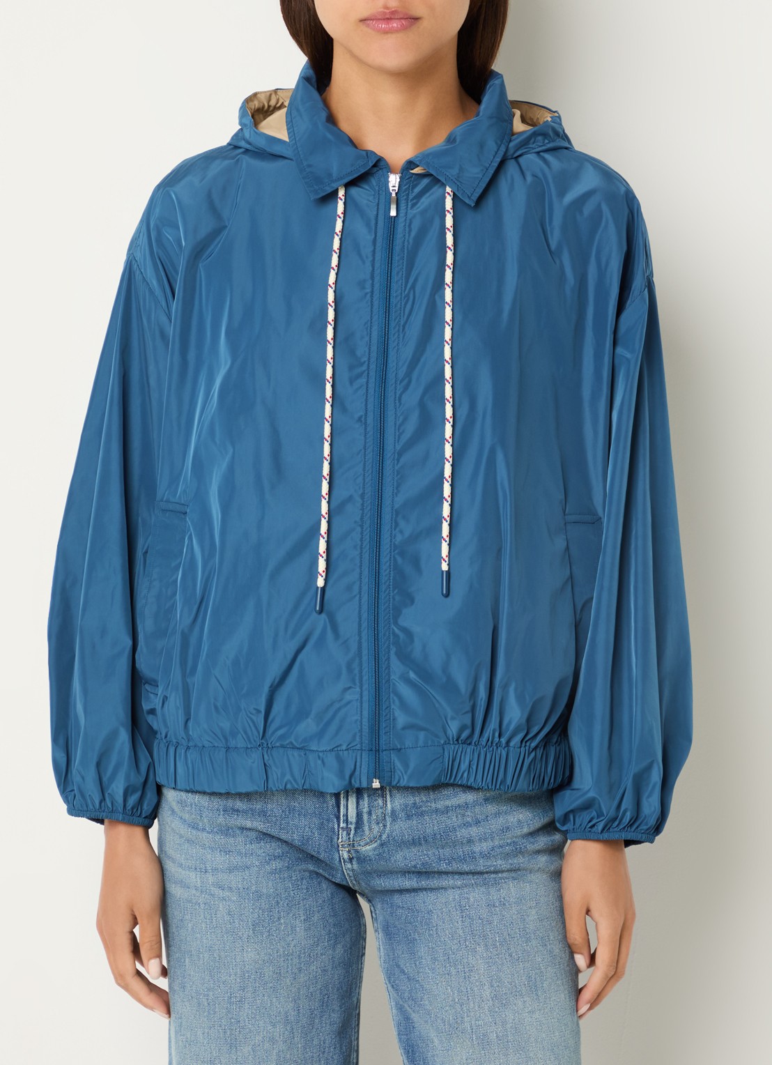 Benetton Jack met steekzakken en capuchon - detail indigo