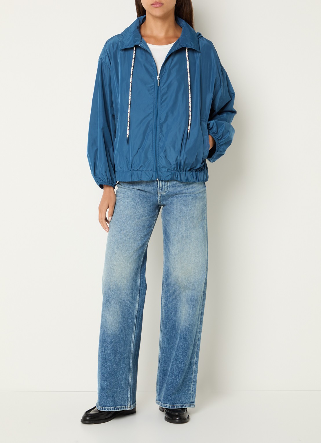 Benetton Jack met steekzakken en capuchon - voorkant 3 indigo