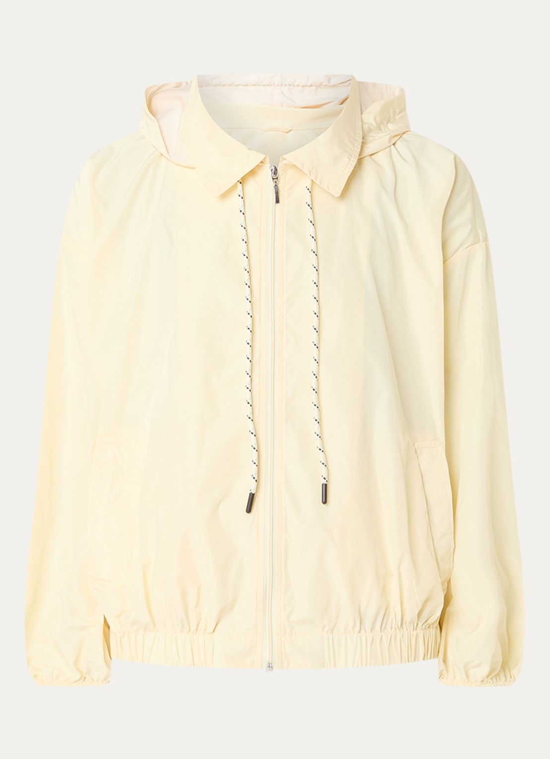 Benetton Jack met steekzakken en capuchon - voorkant 3 lichtgeel