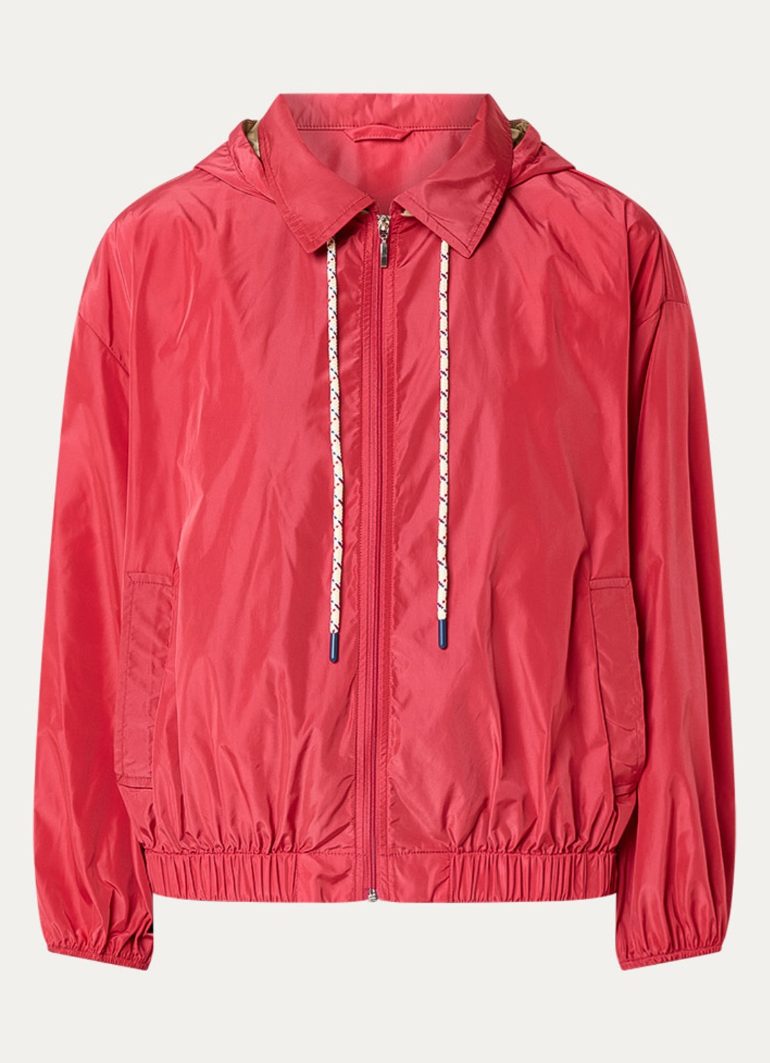 Benetton Jack met steekzakken en capuchon - voorkant 2 rood