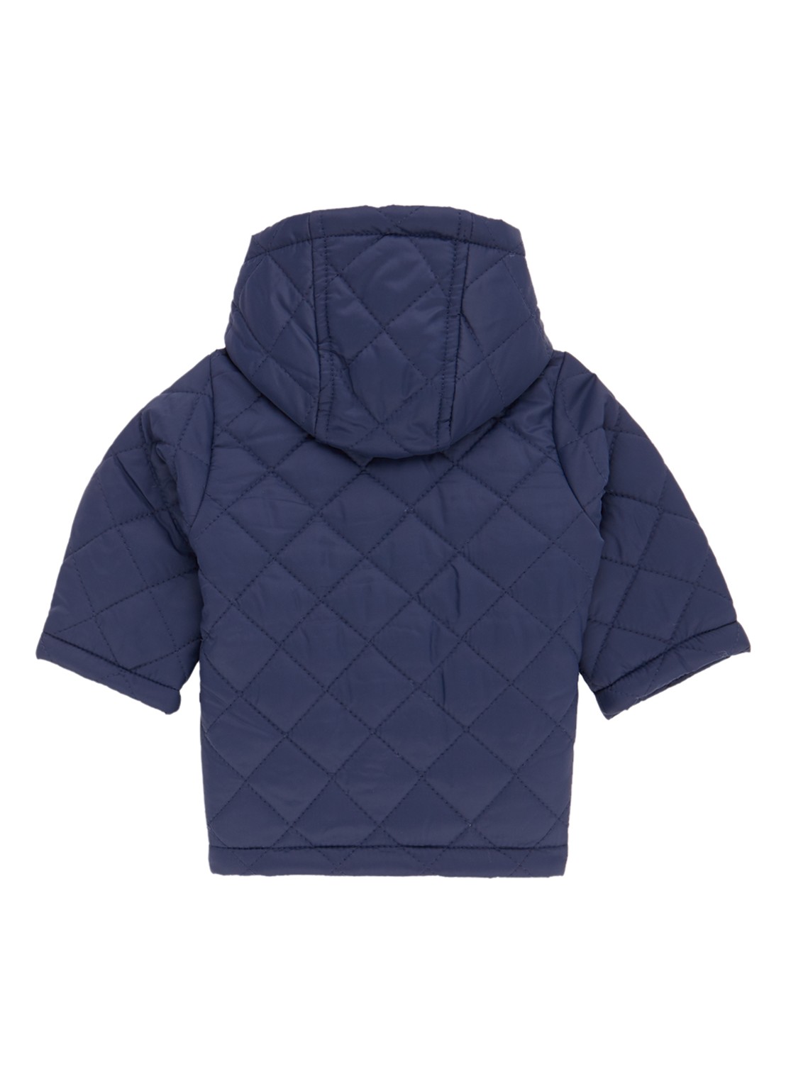Benetton Jas met capuchon en quilt patroon - achterkant 3 donkerblauw