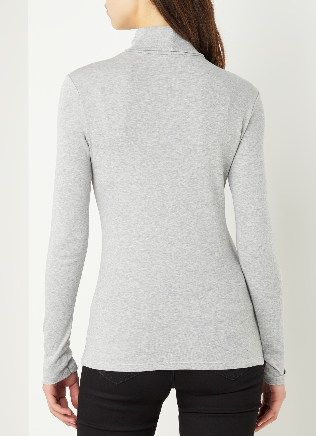 Benetton Longsleeve met col - achterkant lichtgrijs