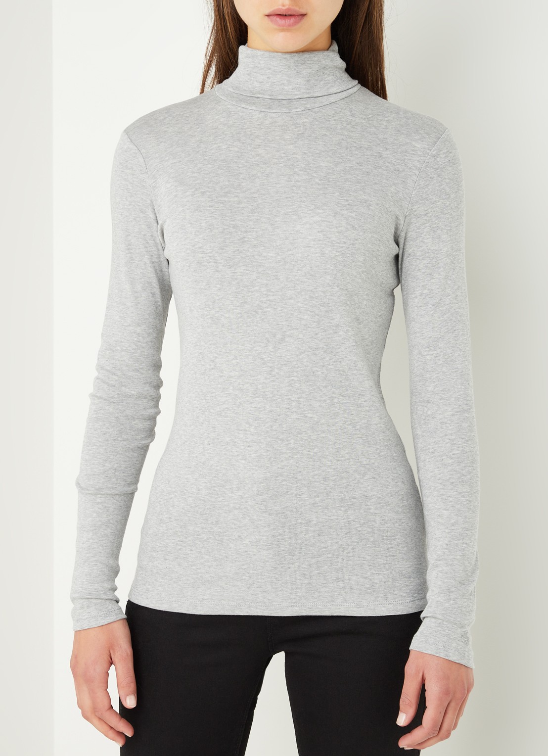 Benetton Longsleeve met col - detail 4 lichtgrijs