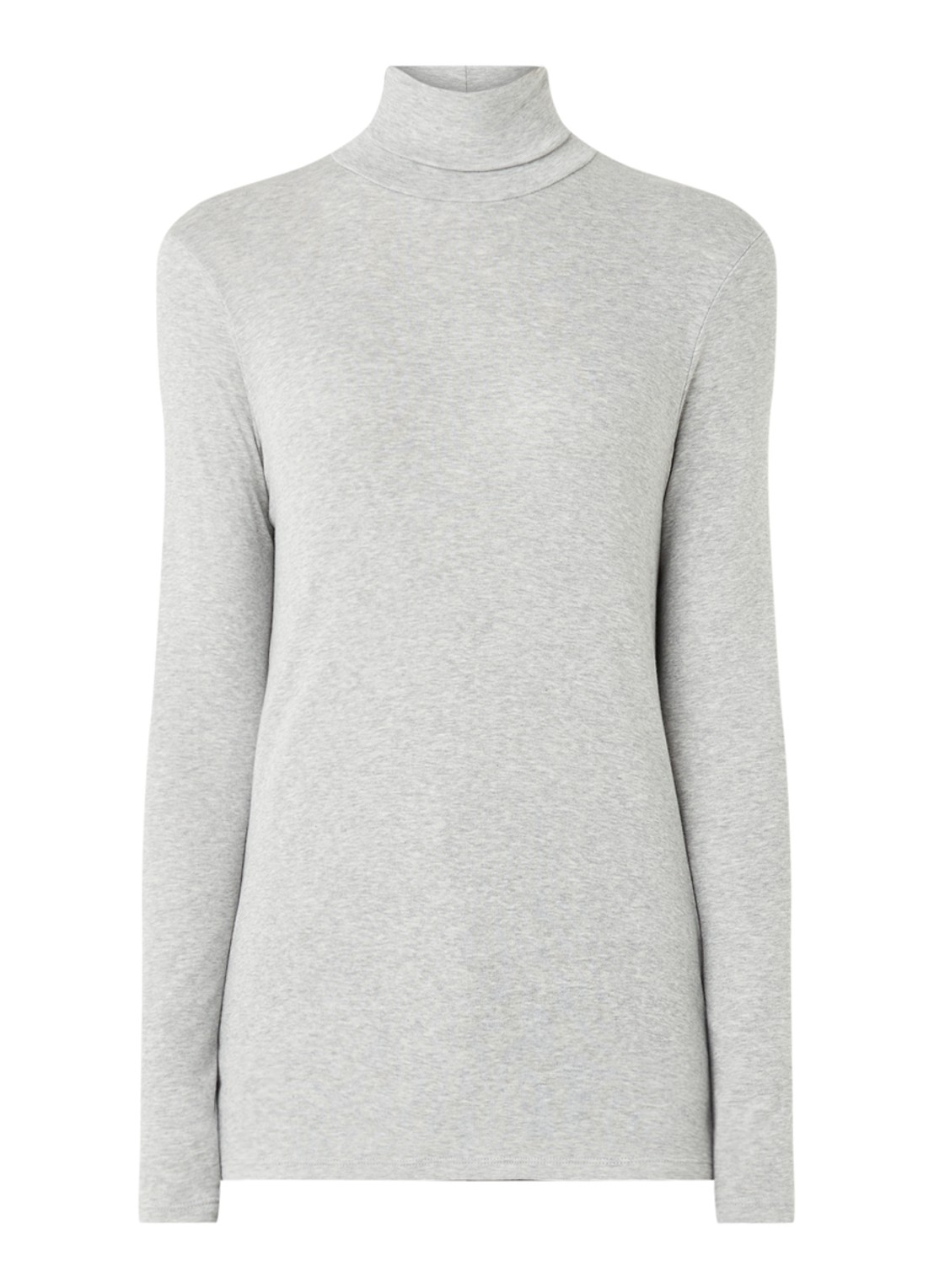 Benetton Longsleeve met col - voorkant 2 lichtgrijs